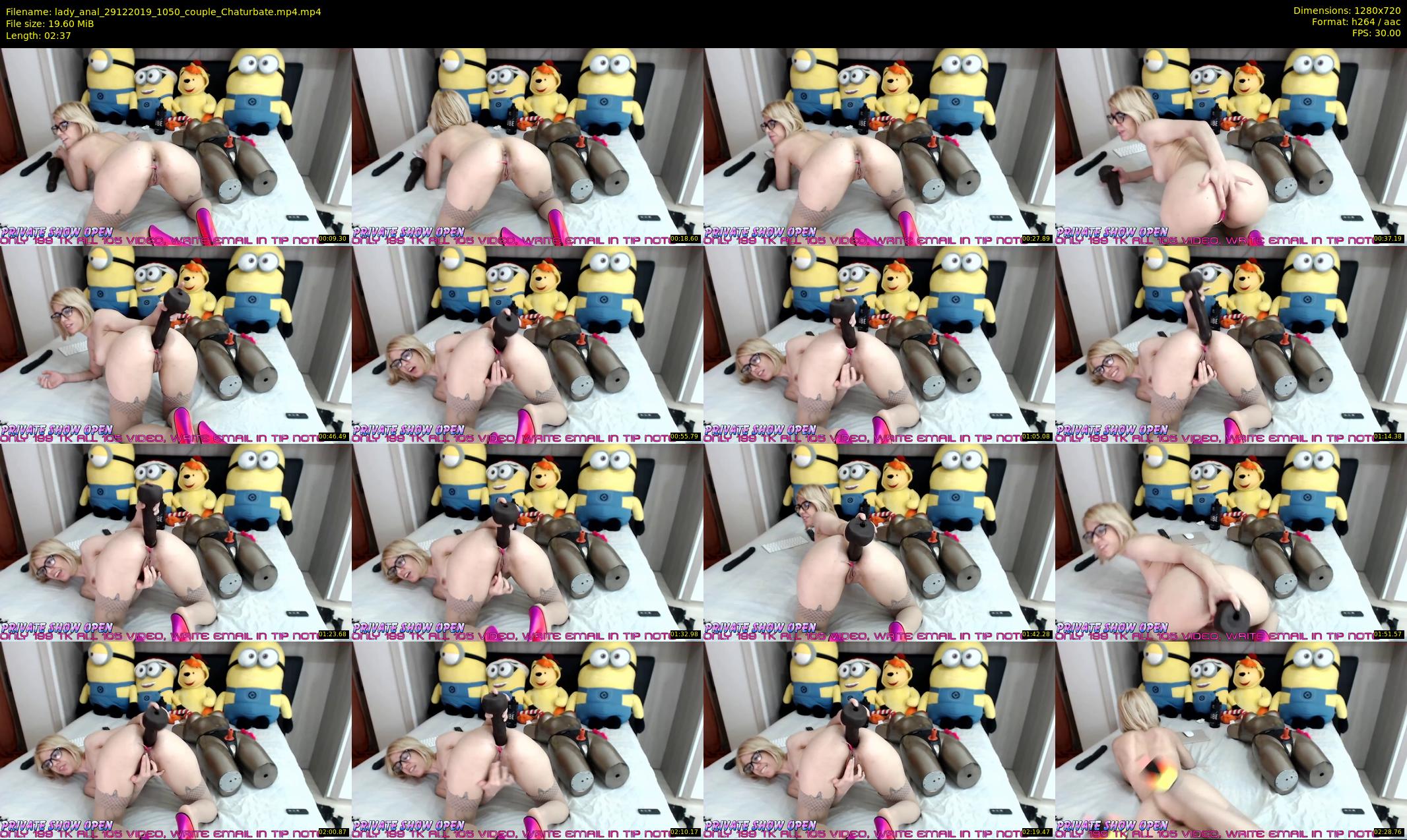 lady_anal — 3 minute Chaturbate female cam show recording, 720p, Dec 29, 2019