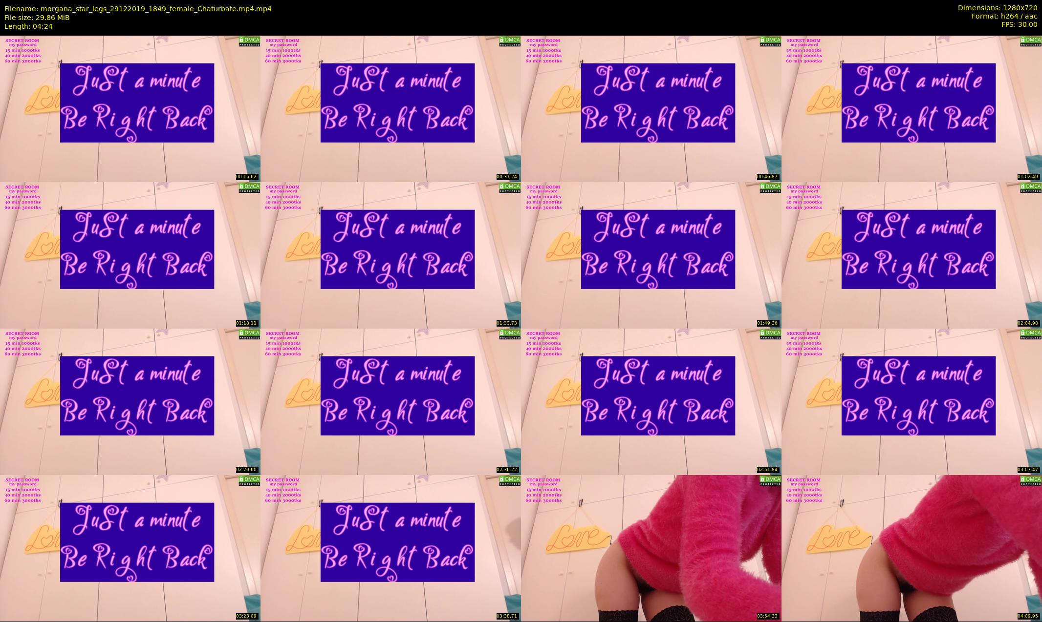 morgana_star_legs — 5 minute Chaturbate female cam show recording, 720p, Dec 29, 2019