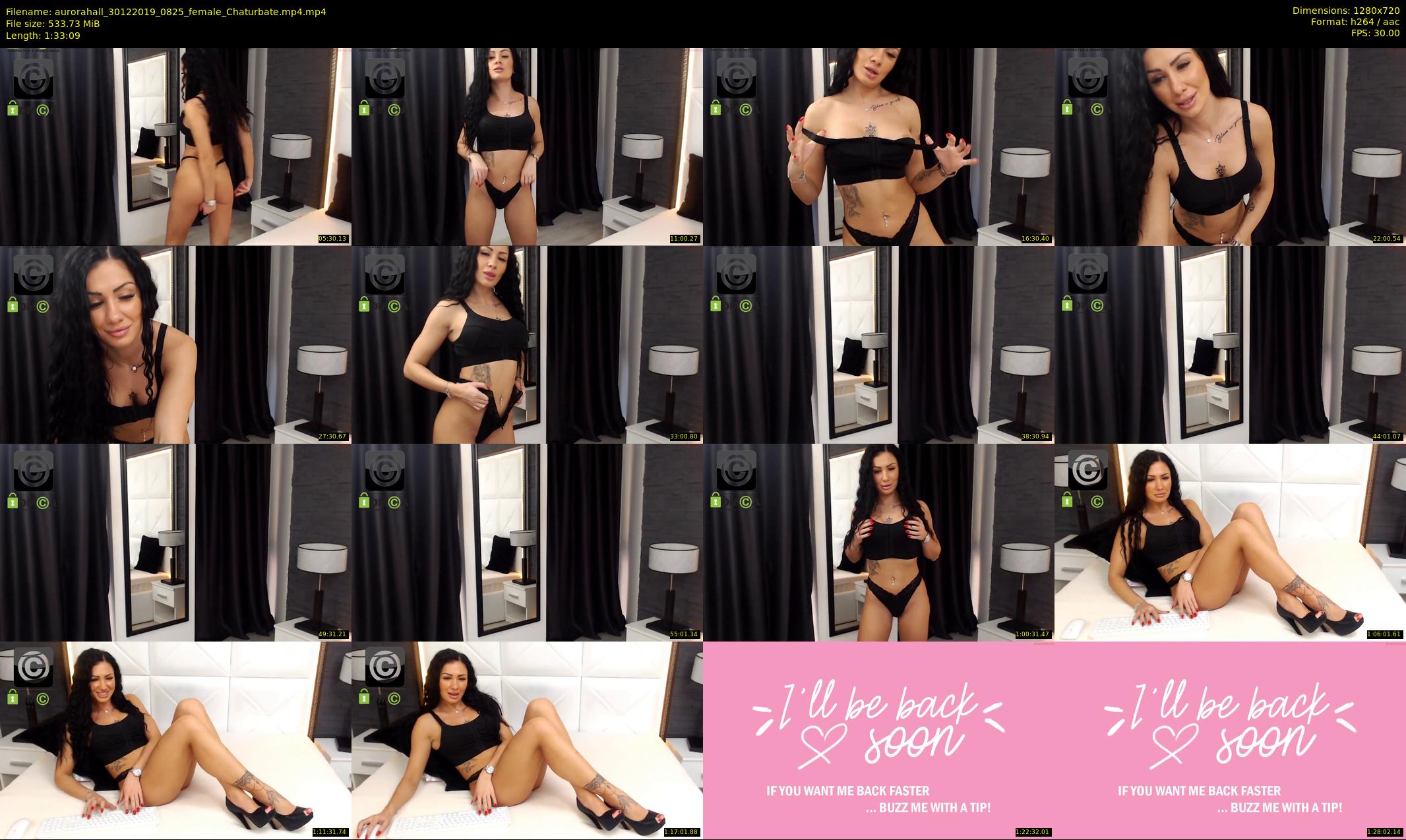 aurorahall — 94 minute Chaturbate female cam show recording, 720p, Dec 30, 2019