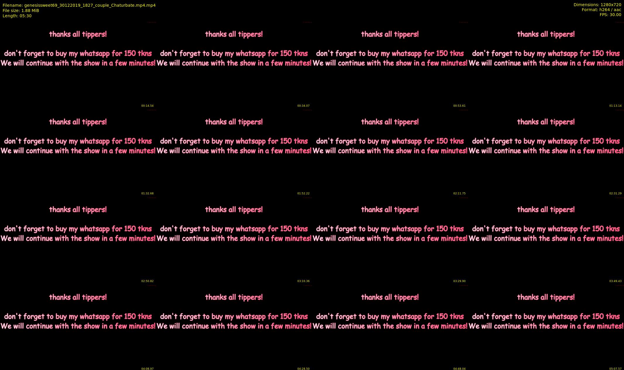 genesissweet69 — 6 minute Chaturbate couple cam show recording, 720p, Dec 30, 2019