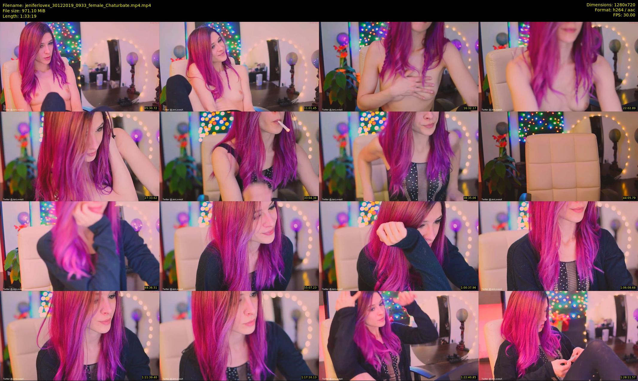 jeniferlovex — 94 minute Chaturbate female cam show recording, 720p, Dec 30, 2019