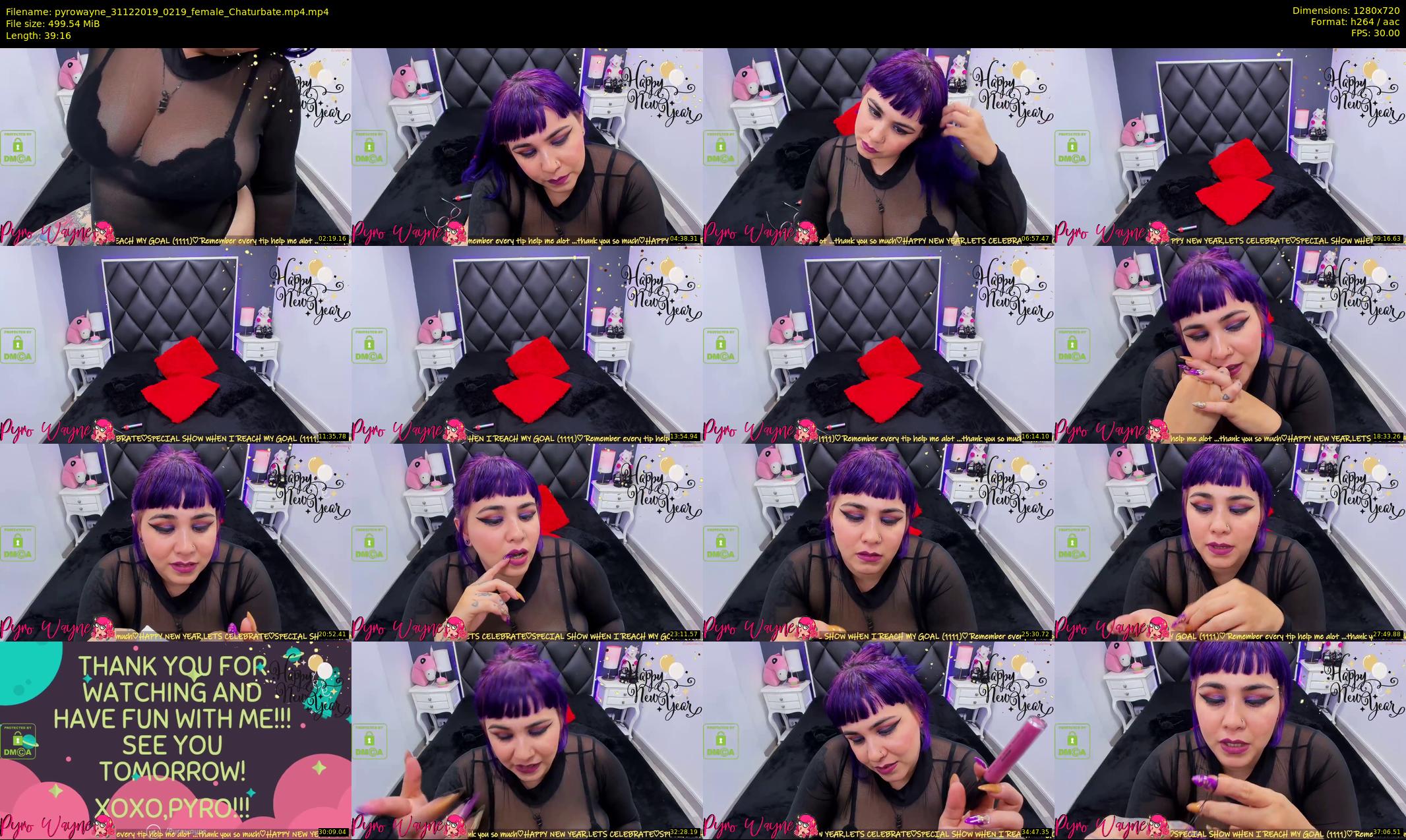 pyrowayne — 40 minute Chaturbate female cam show recording, 720p, Dec 31, 2019