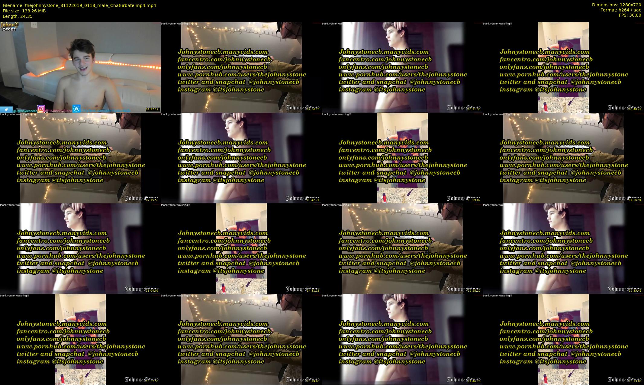 thejohnnystone — 25 minute Chaturbate male cam show recording, 720p, Dec 31, 2019