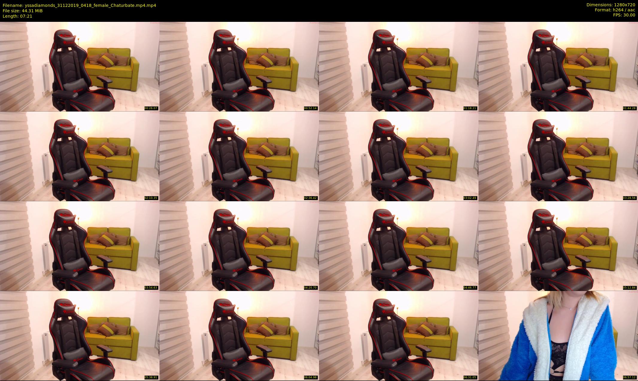 yssadiamonds — 8 minute Chaturbate female cam show recording, 720p, Dec 31, 2019