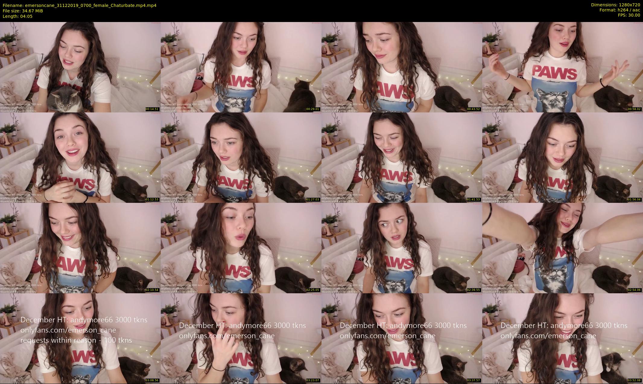 emersoncane — 5 minute Chaturbate female cam show recording, 720p, Dec 31, 2019