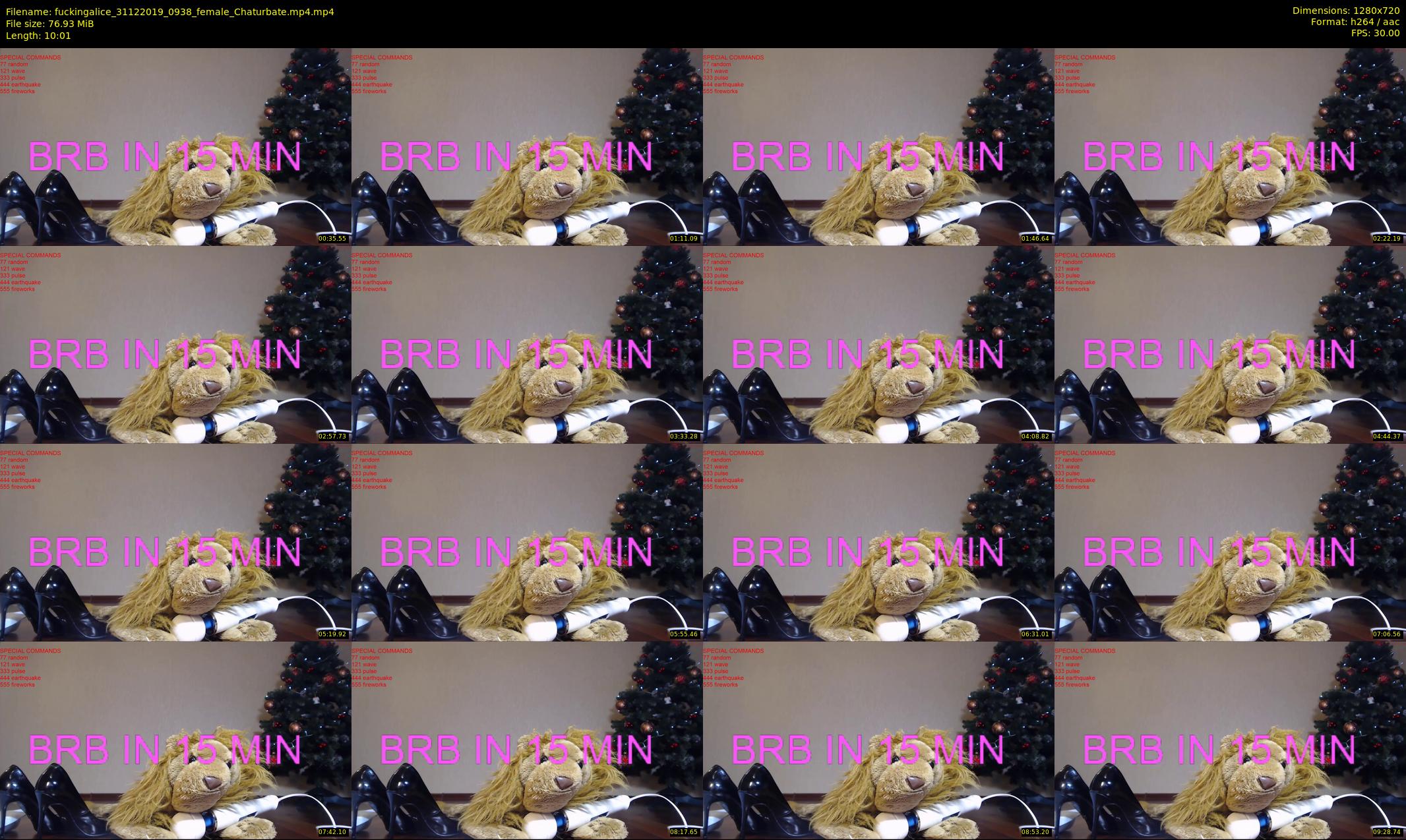 fuckingalice — 11 minute Chaturbate female cam show recording, 720p, Dec 31, 2019