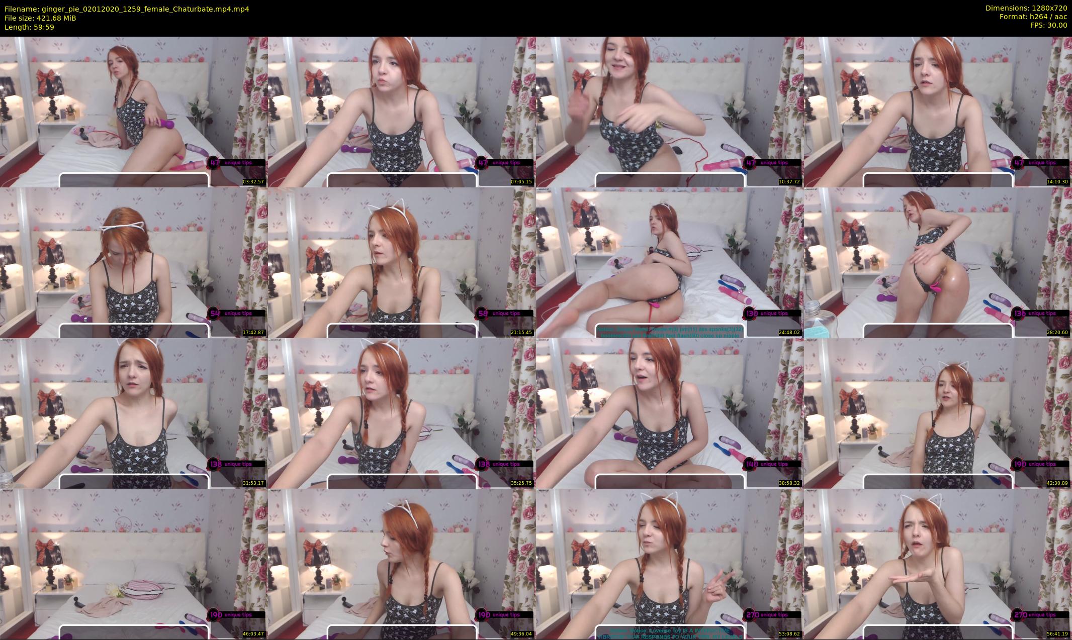 ginger_pie — 60 minute Chaturbate female cam show recording, 720p, Jan 2, 2020