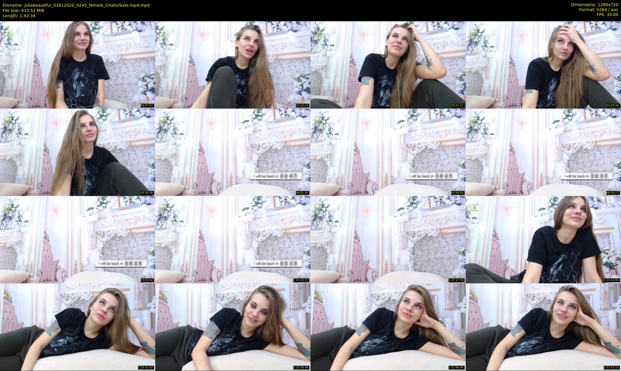 juliabeautiful — 104 minute Chaturbate female cam show recording, 720p, Jan 3, 2020