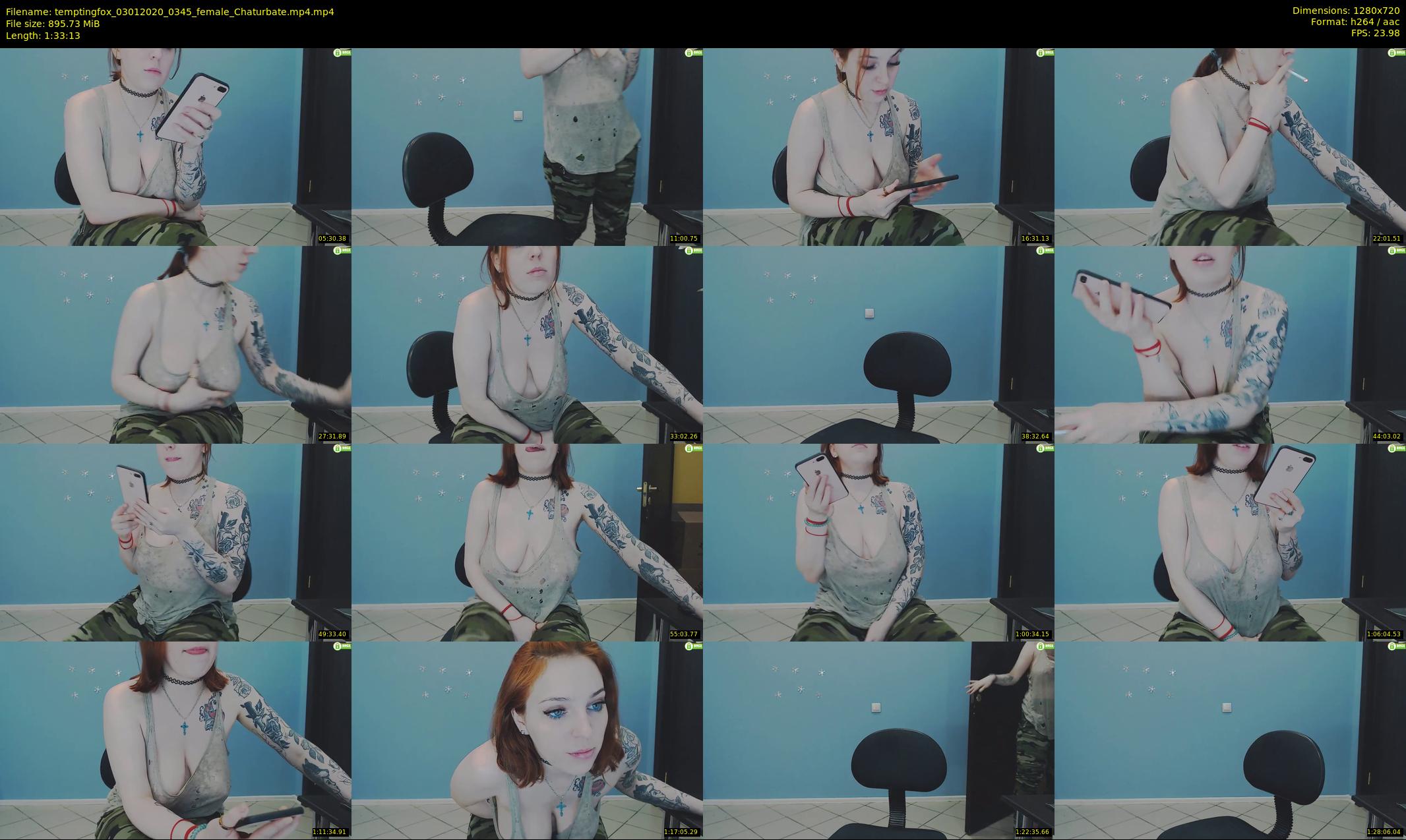 temptingfox — 94 minute Chaturbate female cam show recording, 720p, Jan 3, 2020