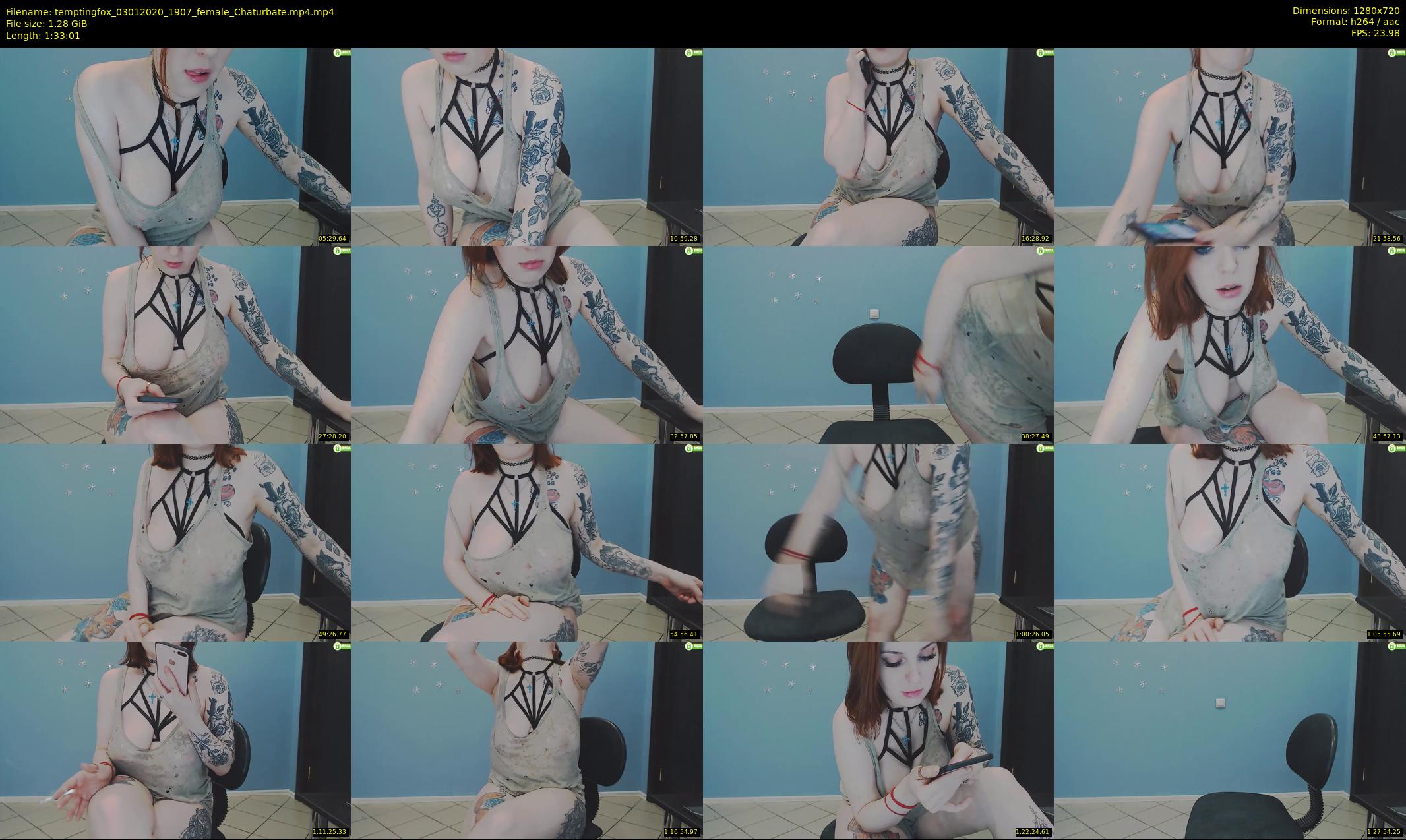 temptingfox — 94 minute Chaturbate female cam show recording, 720p, Jan 3, 2020