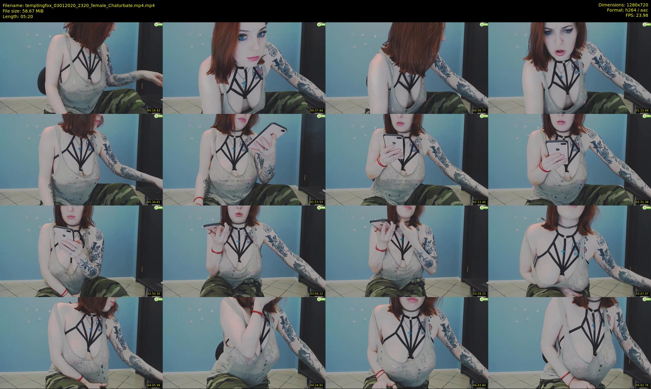 temptingfox — 6 minute Chaturbate female cam show recording, 720p, Jan 3, 2020