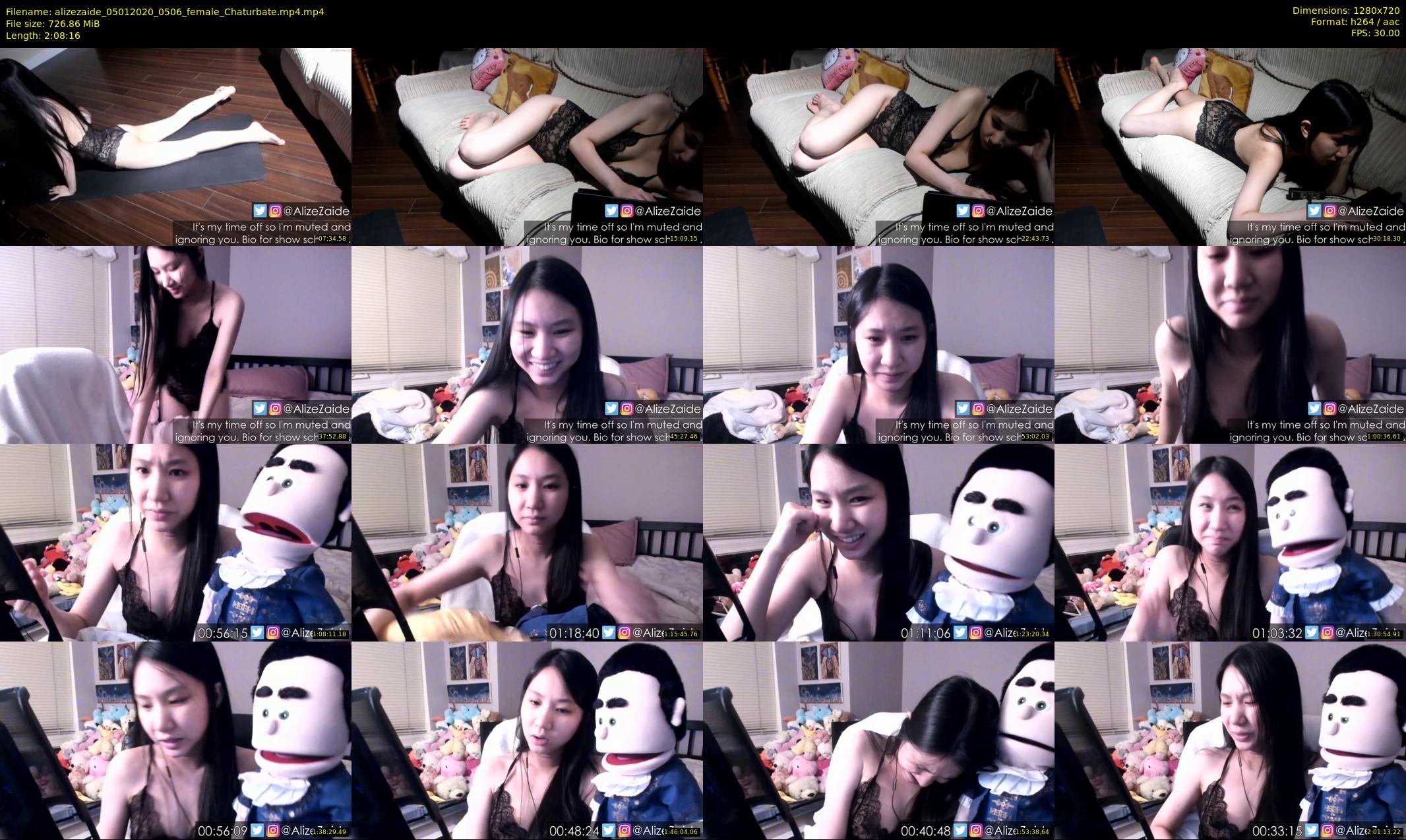 alizezaide — 129 minute Chaturbate female cam show recording, 720p, Jan 5, 2020