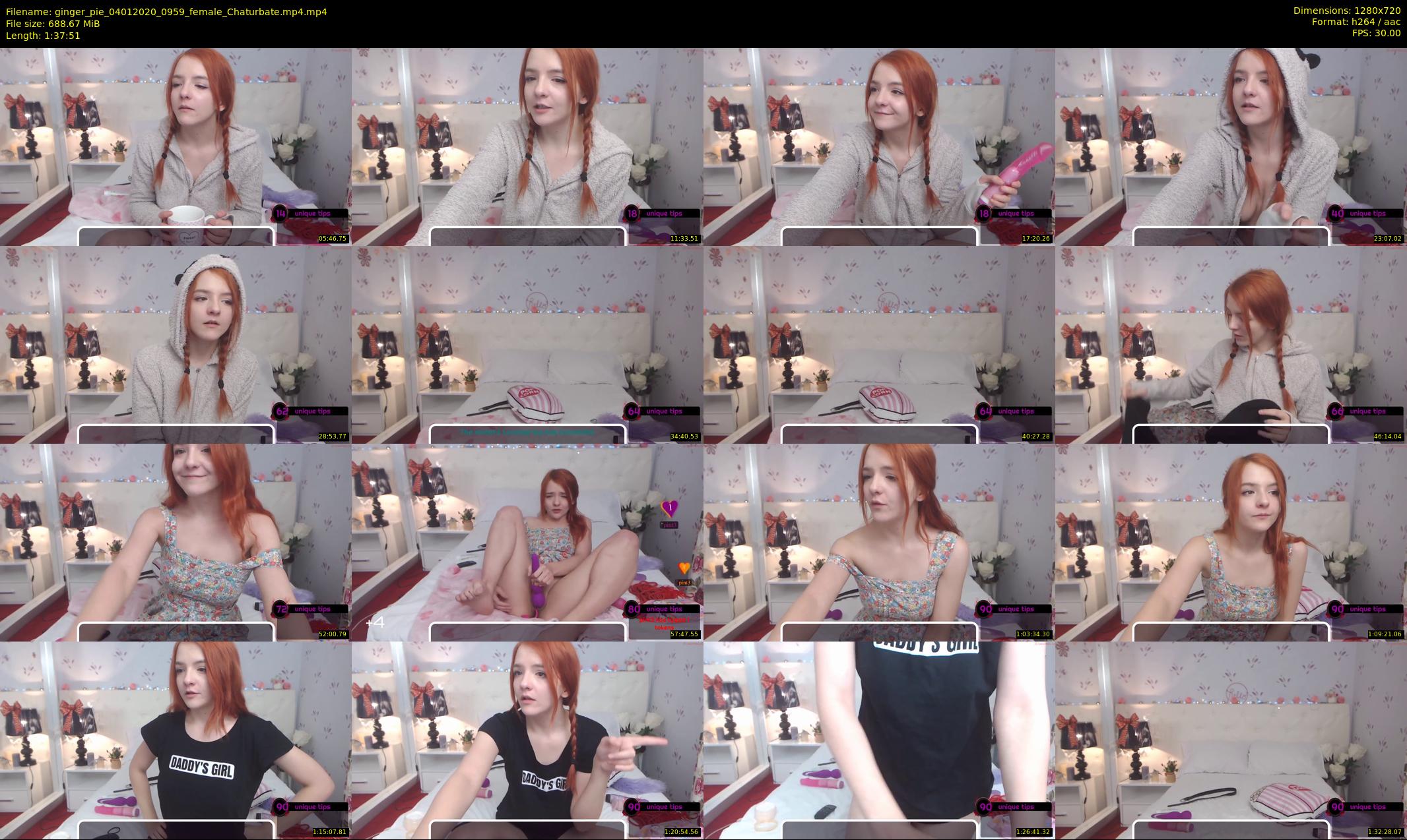 ginger_pie — 98 minute Chaturbate female cam show recording, 720p, Jan 4, 2020