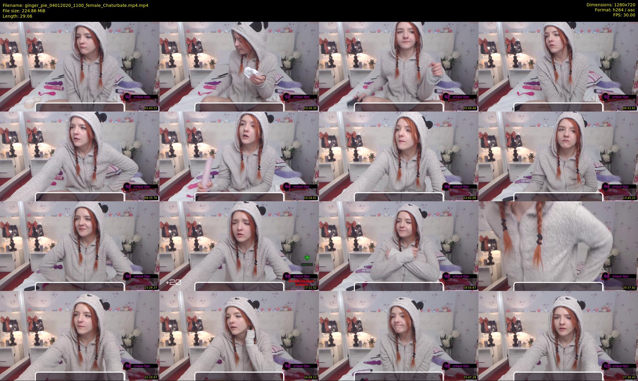 ginger_pie — 30 minute Chaturbate female cam show recording, 720p, Jan 4, 2020