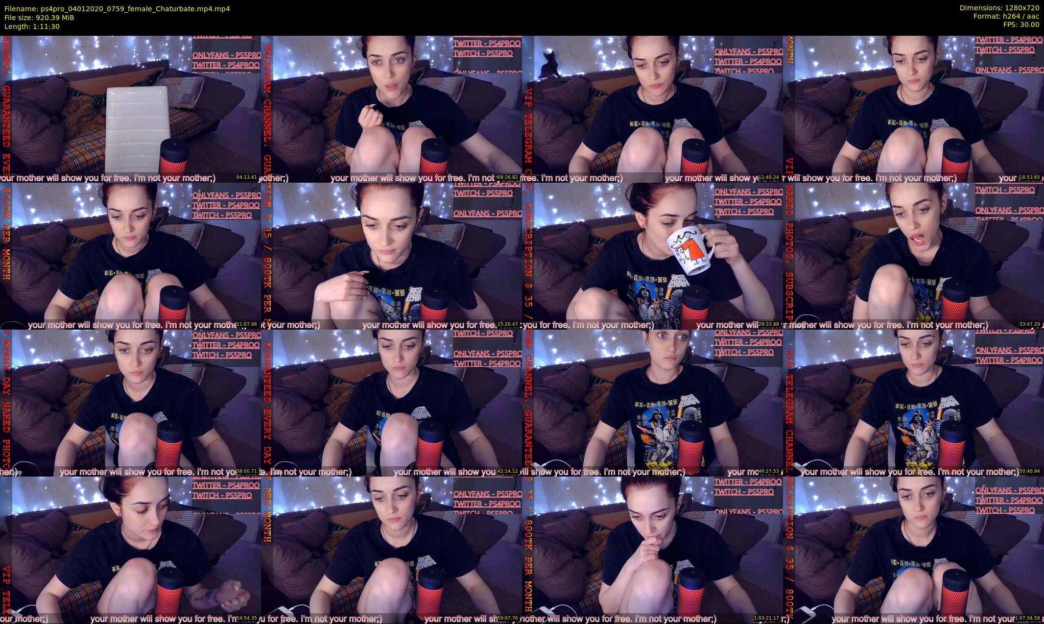 ps4pro — 72 minute Chaturbate female cam show recording, 720p, Jan 4, 2020