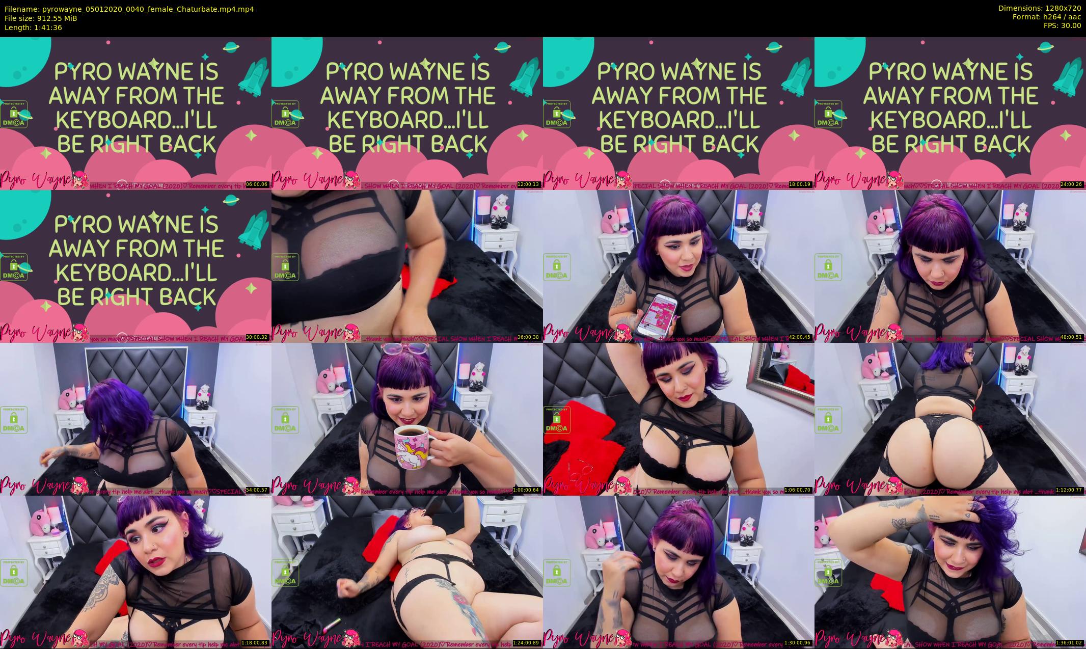 pyrowayne — 102 minute Chaturbate female cam show recording, 720p, Jan 5, 2020