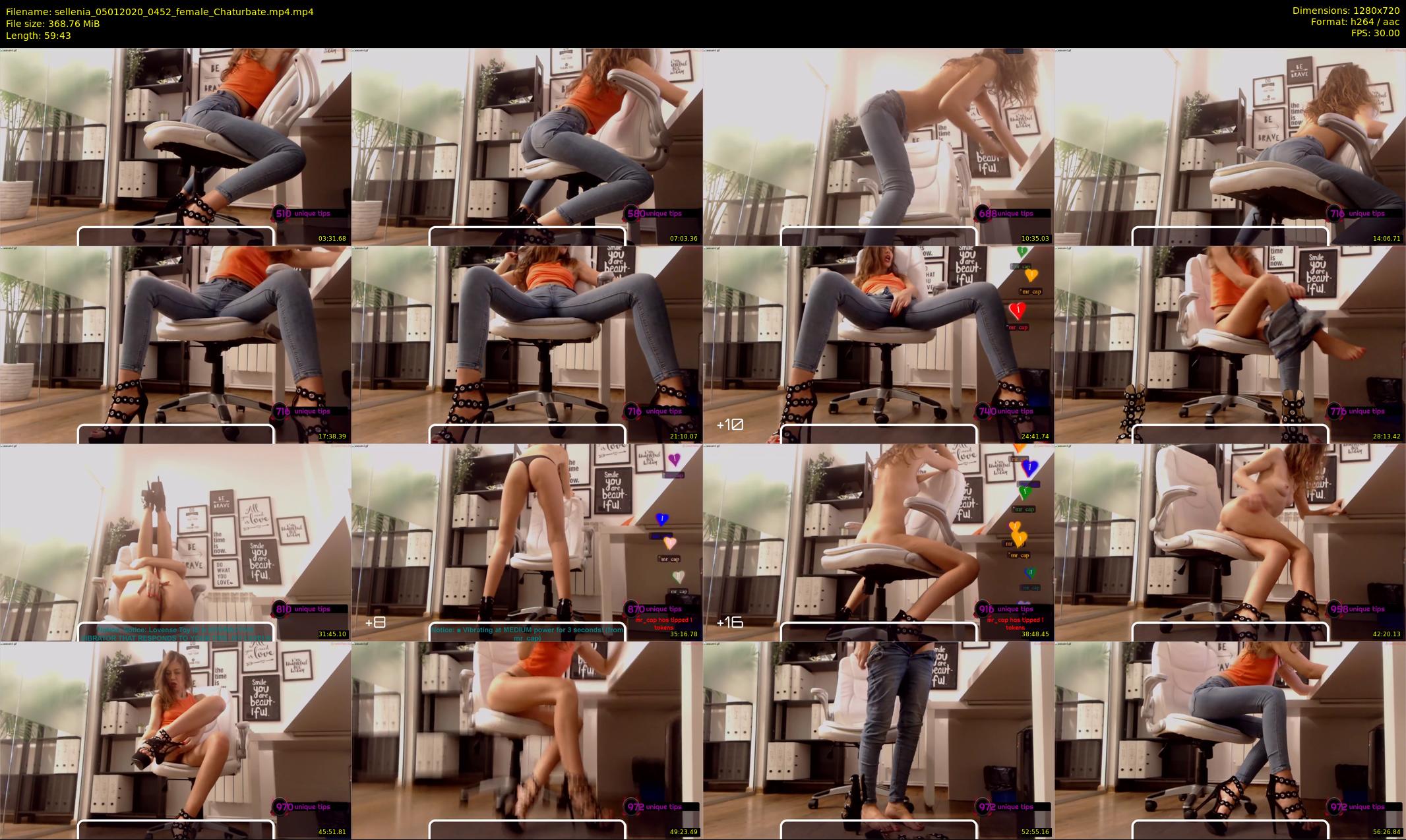 sellenia — 60 minute Chaturbate female cam show recording, 720p, Jan 5, 2020