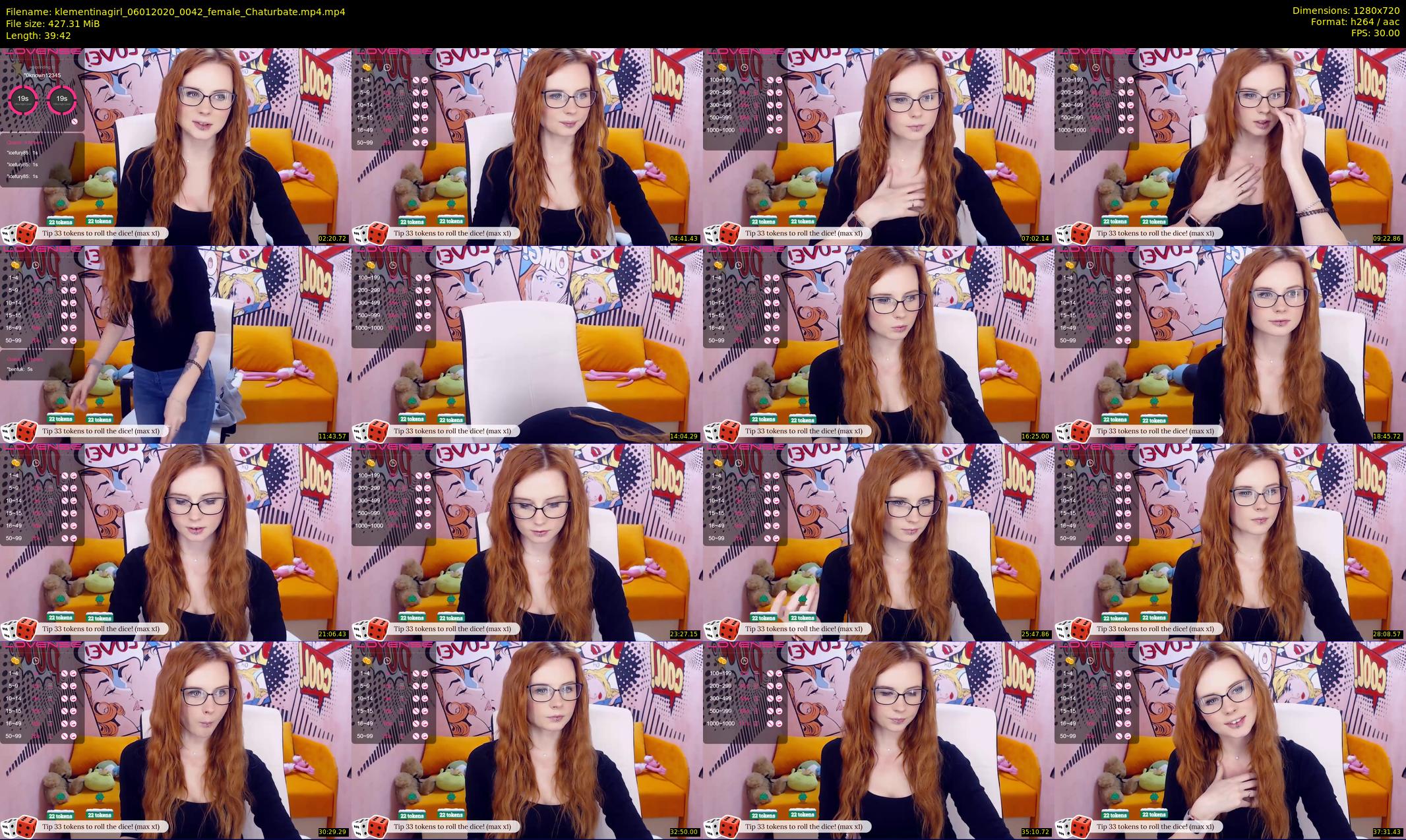klementinagirl — 40 minute Chaturbate female cam show recording, 720p, Jan 6, 2020