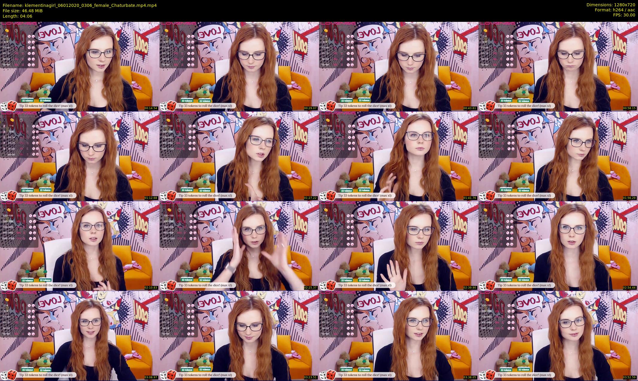 klementinagirl — 5 minute Chaturbate female cam show recording, 720p, Jan 6, 2020
