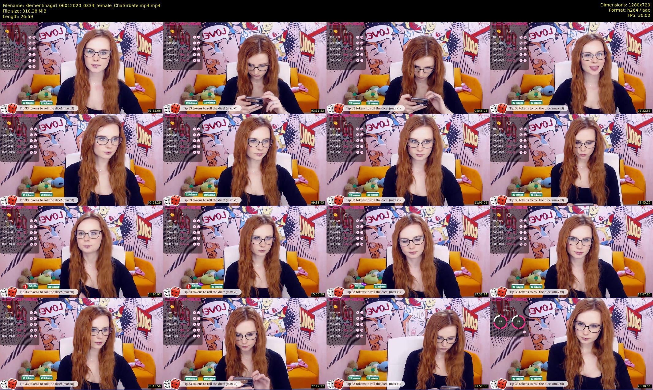 klementinagirl — 27 minute Chaturbate female cam show recording, 720p, Jan 6, 2020