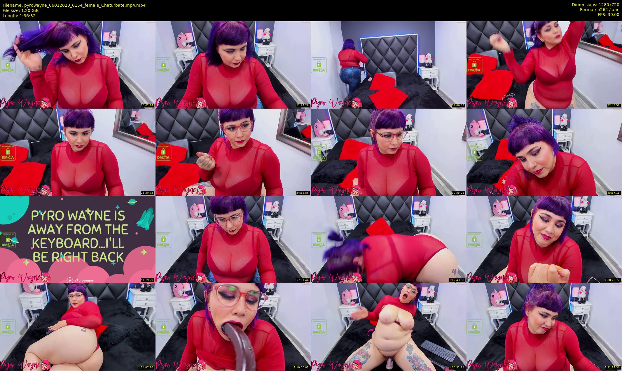 pyrowayne — 97 minute Chaturbate female cam show recording, 720p, Jan 6, 2020