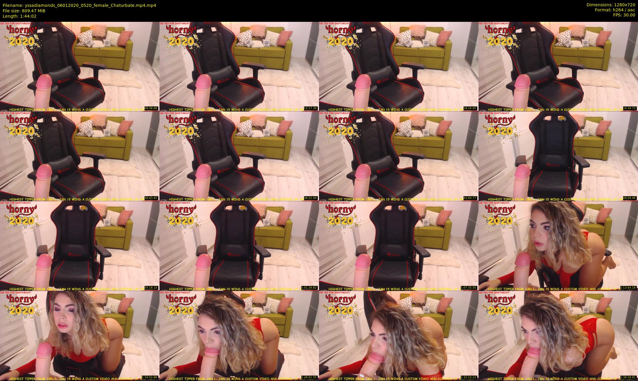 yssadiamonds — 105 minute Chaturbate female cam show recording, 720p, Jan 6, 2020