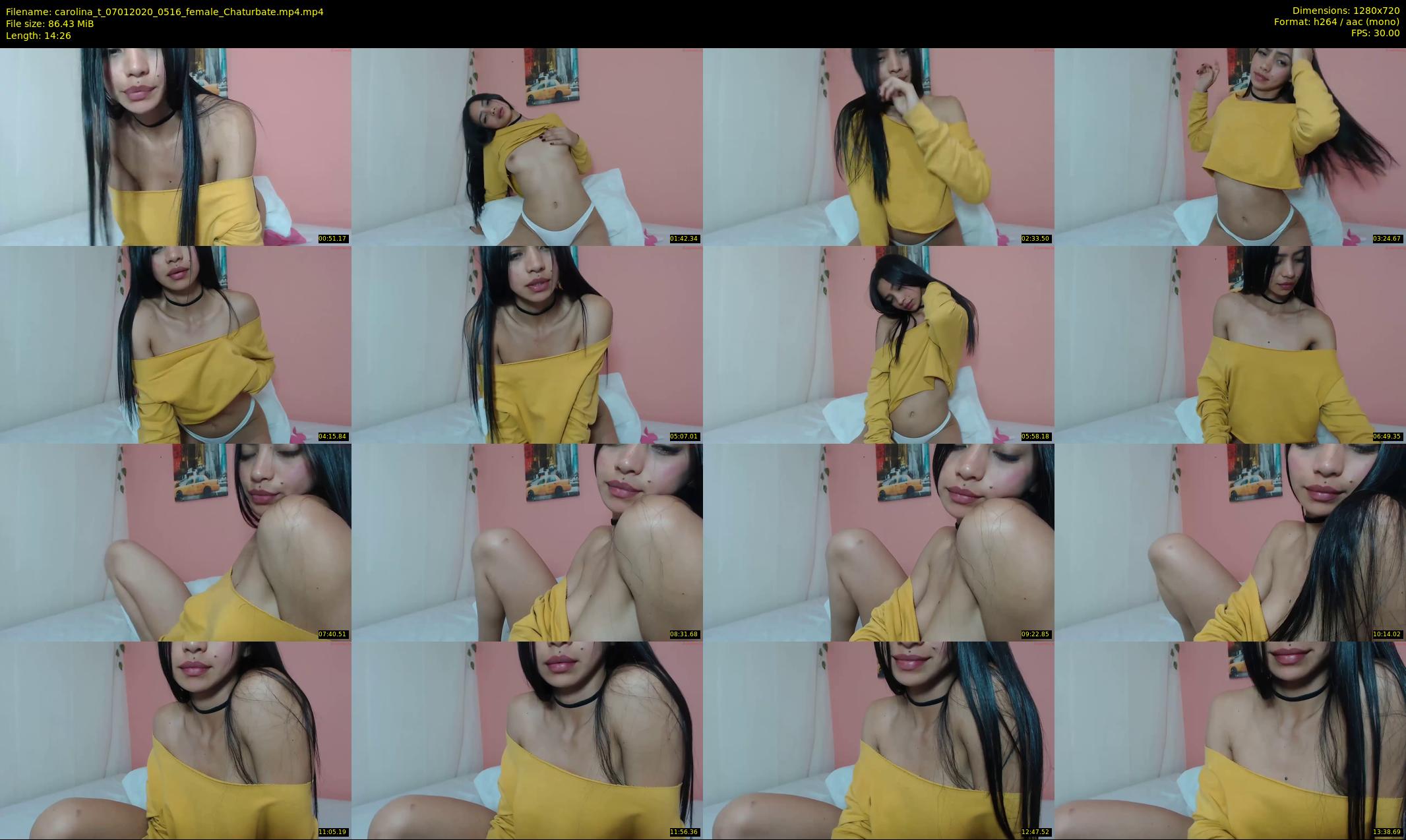 carolina_t — 15 minute Chaturbate female cam show recording, 720p, Jan 7, 2020