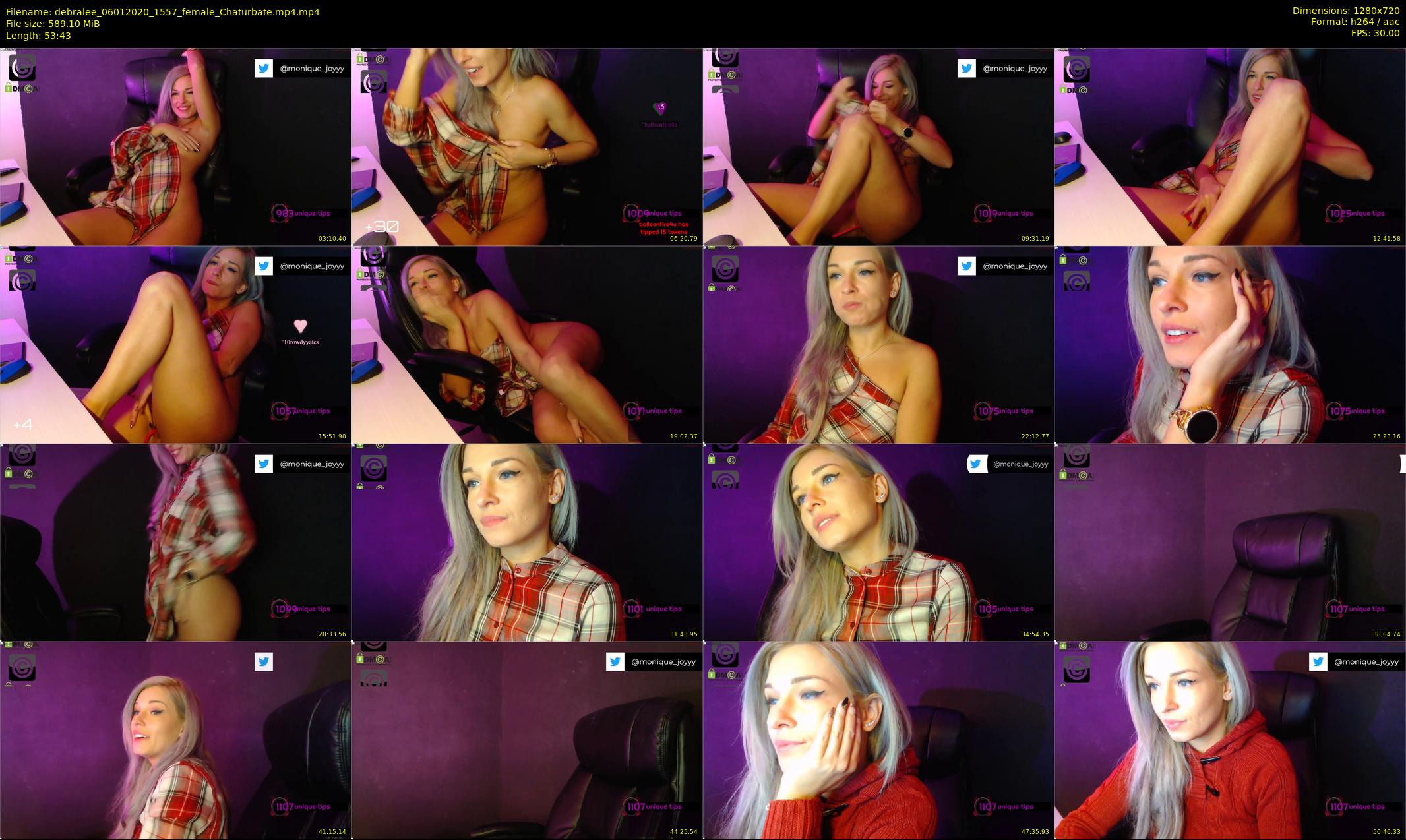 debralee — 54 minute Chaturbate female cam show recording, 720p, Jan 6, 2020