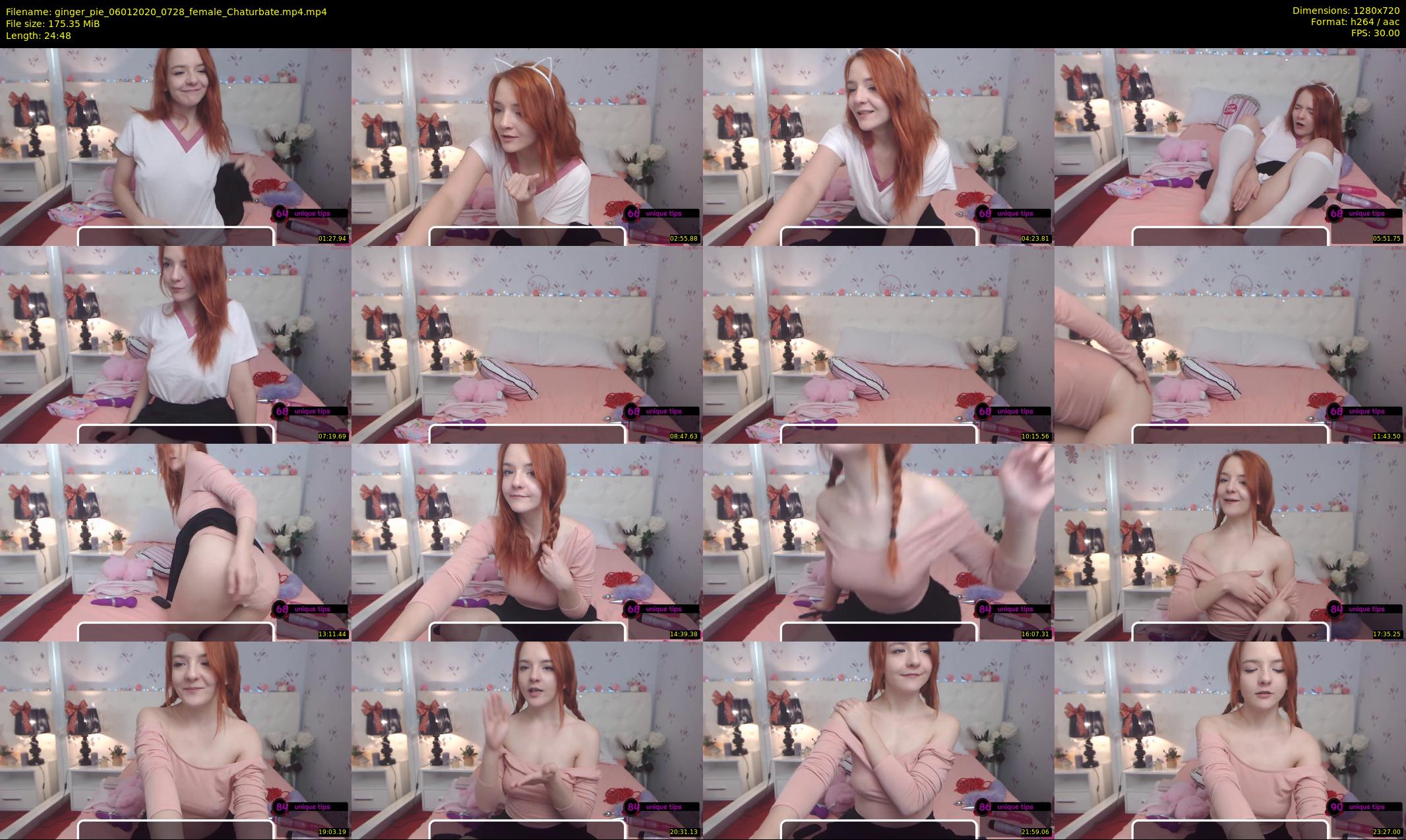 ginger_pie — 25 minute Chaturbate female cam show recording, 720p, Jan 6, 2020