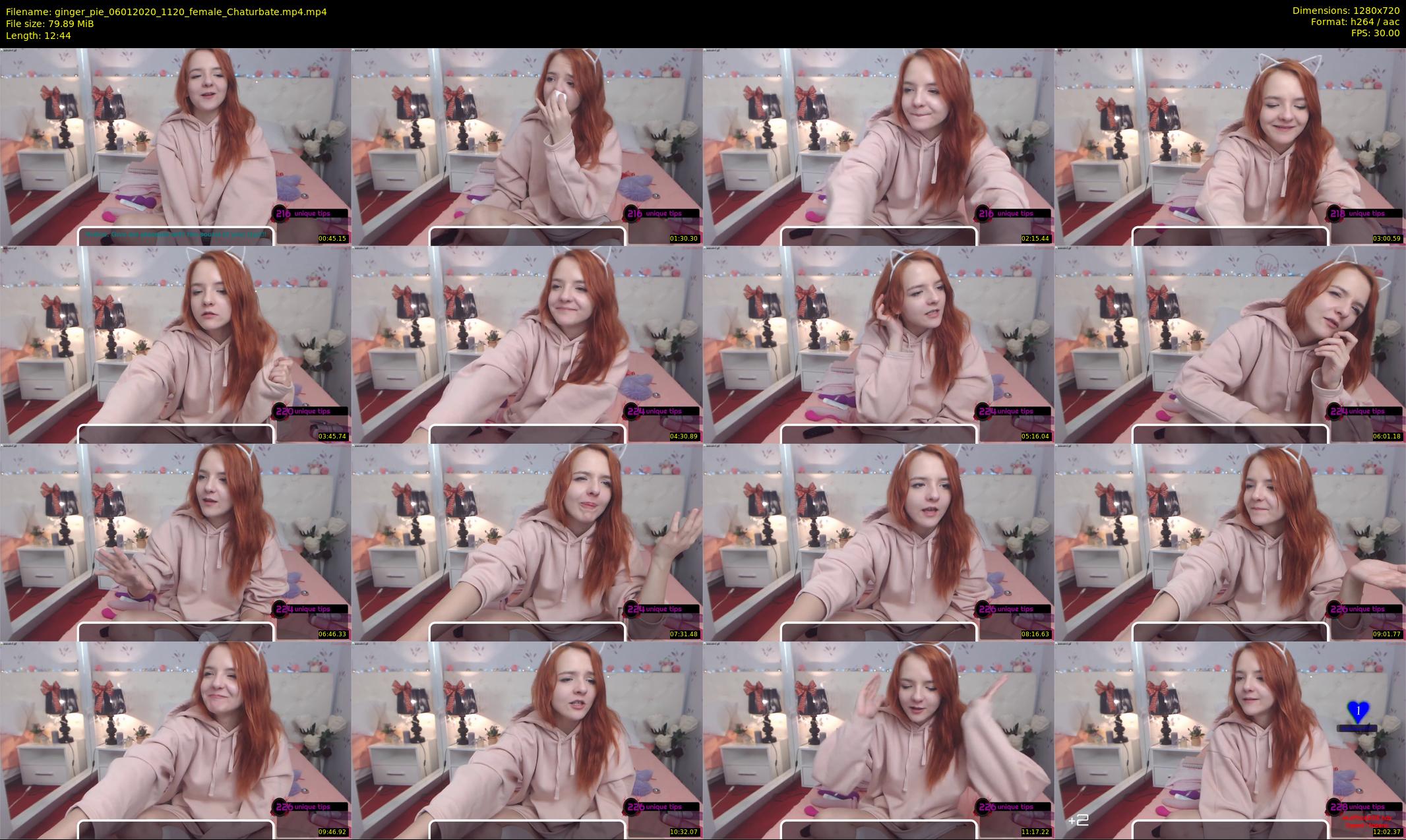 ginger_pie — 13 minute Chaturbate female cam show recording, 720p, Jan 6, 2020