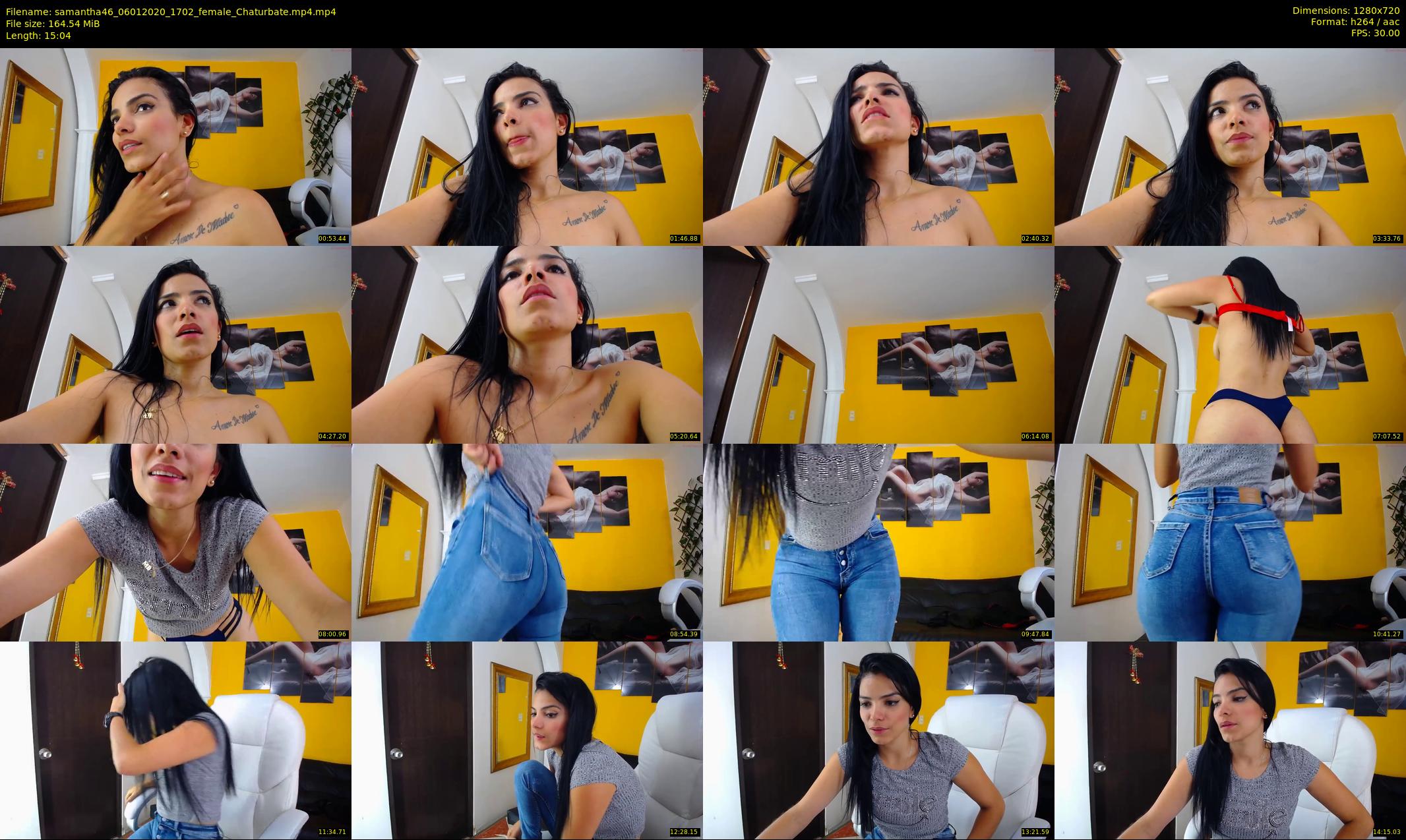 samantha46 — 16 minute Chaturbate female cam show recording, 720p, Jan 6, 2020