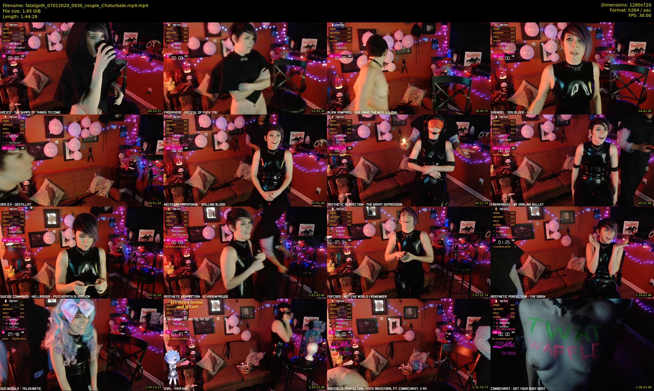 fatalgoth — 105 minute Chaturbate couple cam show recording, 720p, Jan 7, 2020