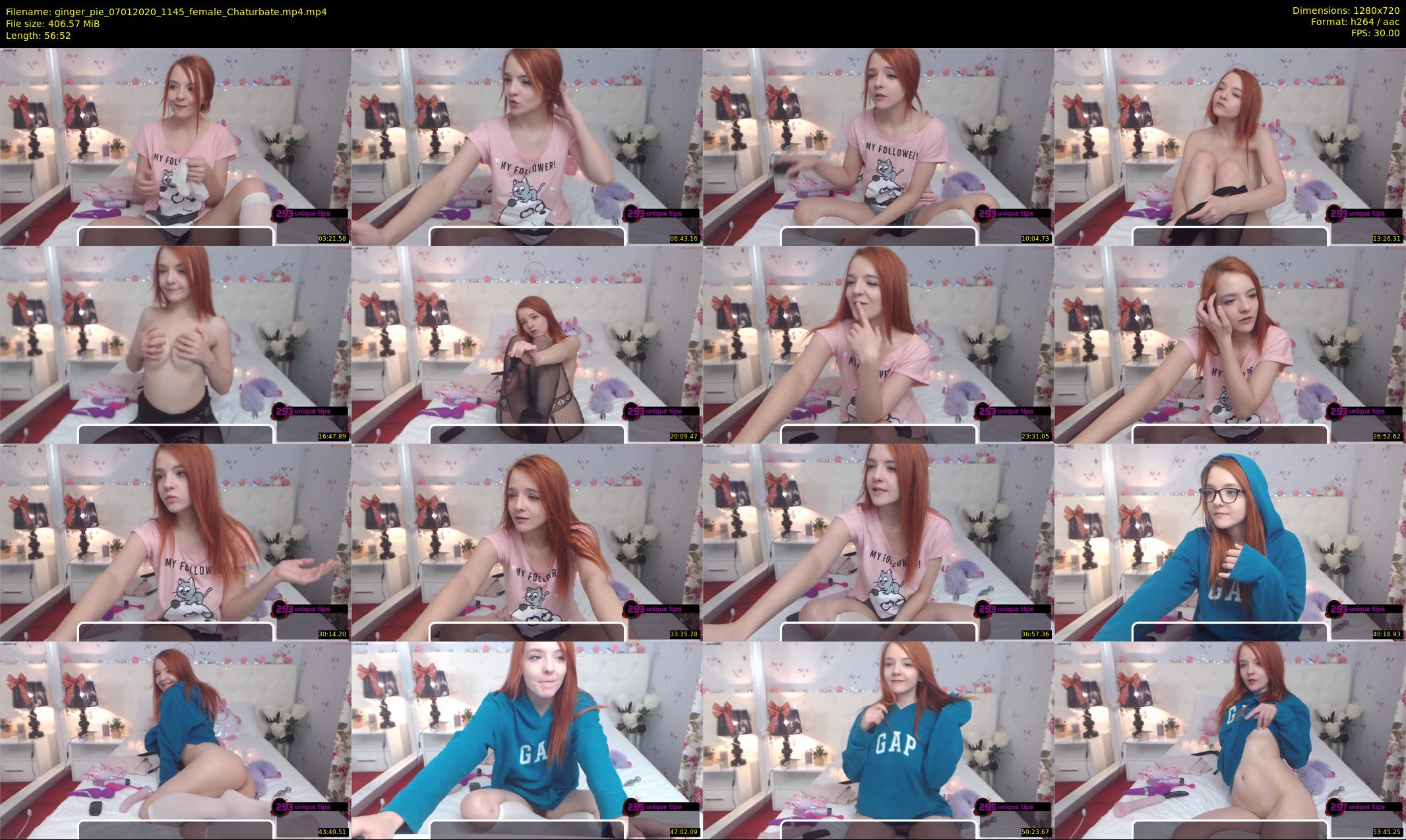 ginger_pie — 57 minute Chaturbate female cam show recording, 720p, Jan 7, 2020