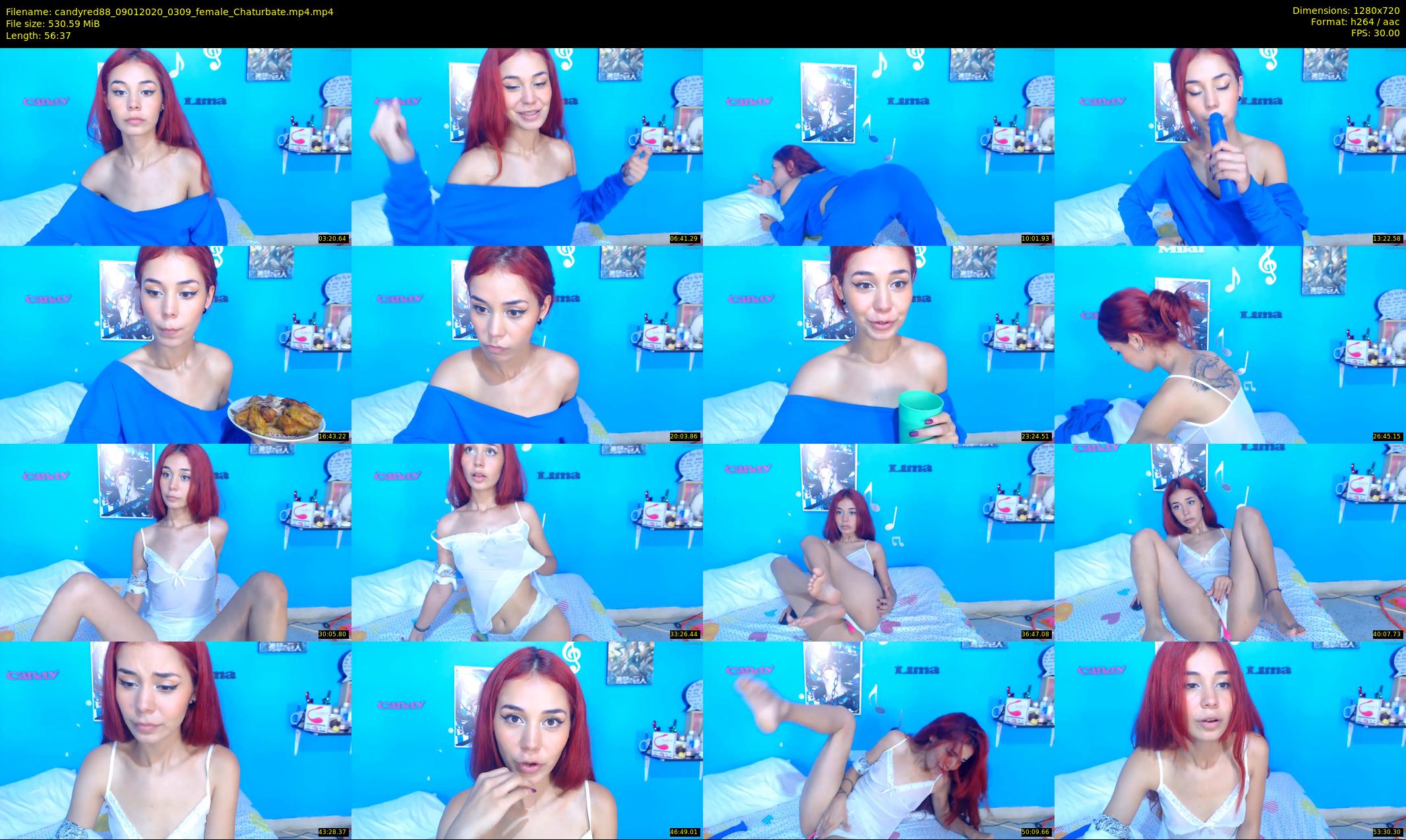 candyred88 — 57 minute Chaturbate female cam show recording, 720p, Jan 9, 2020