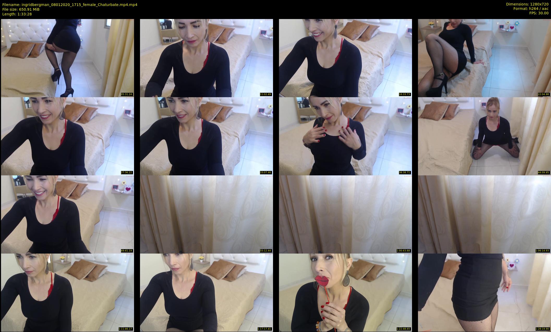 ingridbergman — 94 minute Chaturbate female cam show recording, 720p, Jan 8, 2020