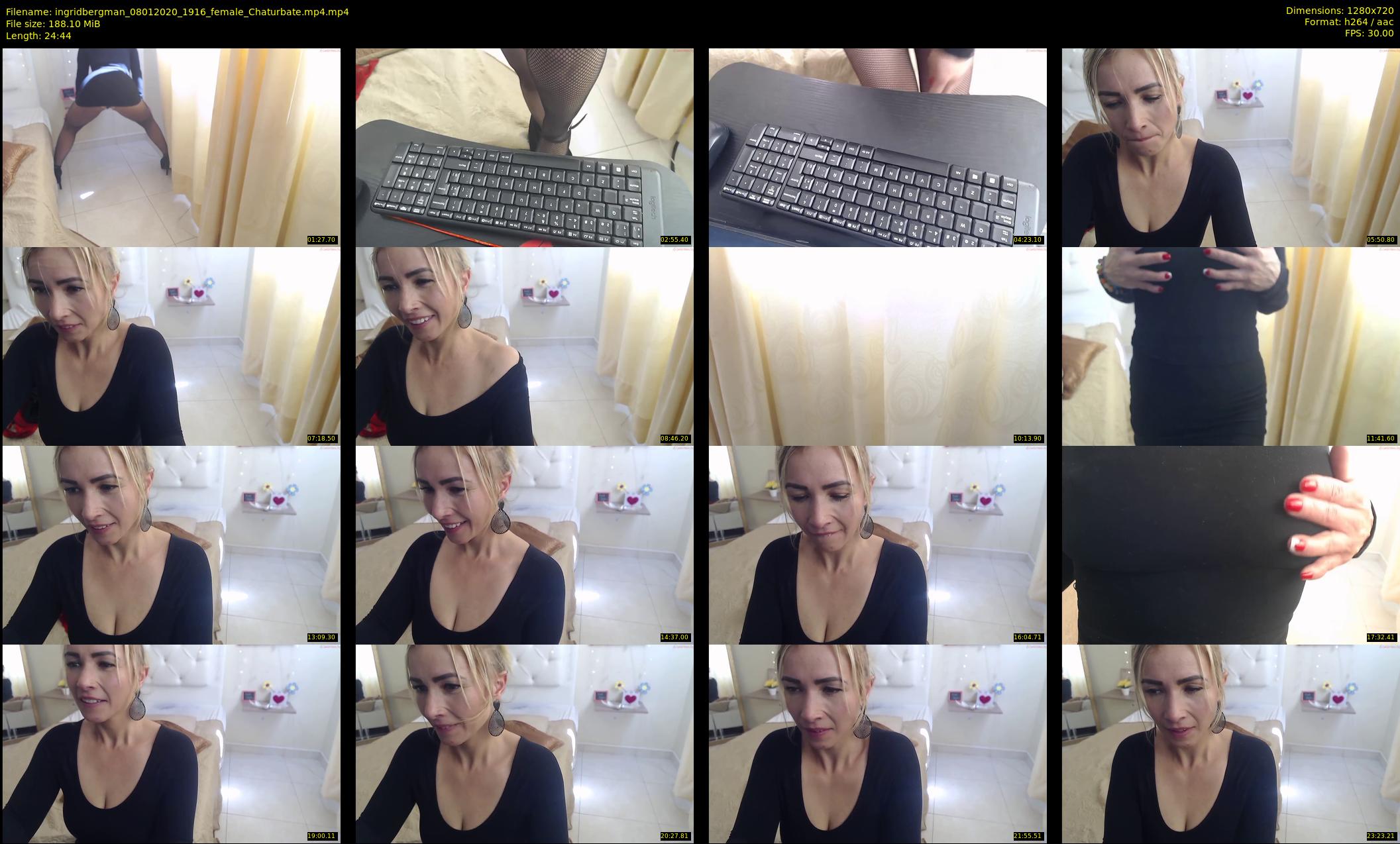 ingridbergman — 25 minute Chaturbate female cam show recording, 720p, Jan 8, 2020