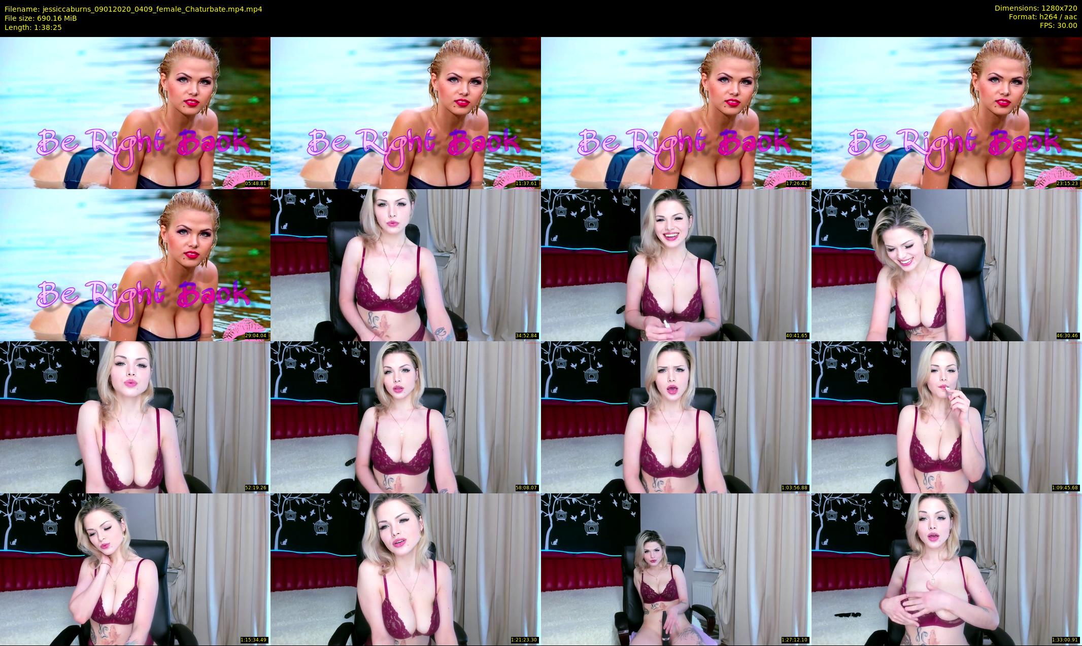 jessiccaburns — 99 minute Chaturbate female cam show recording, 720p, Jan 9, 2020