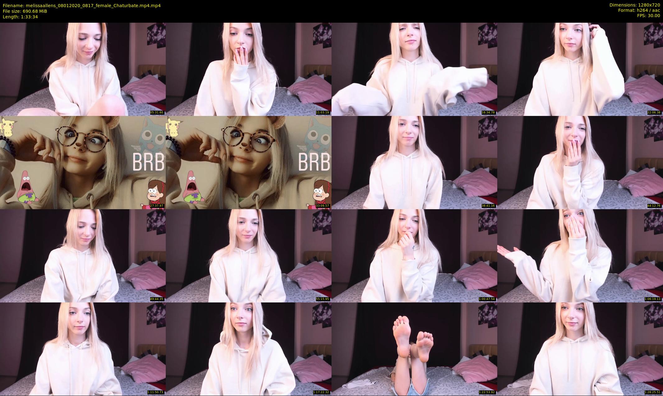 melissaallens — 94 minute Chaturbate female cam show recording, 720p, Jan 8, 2020