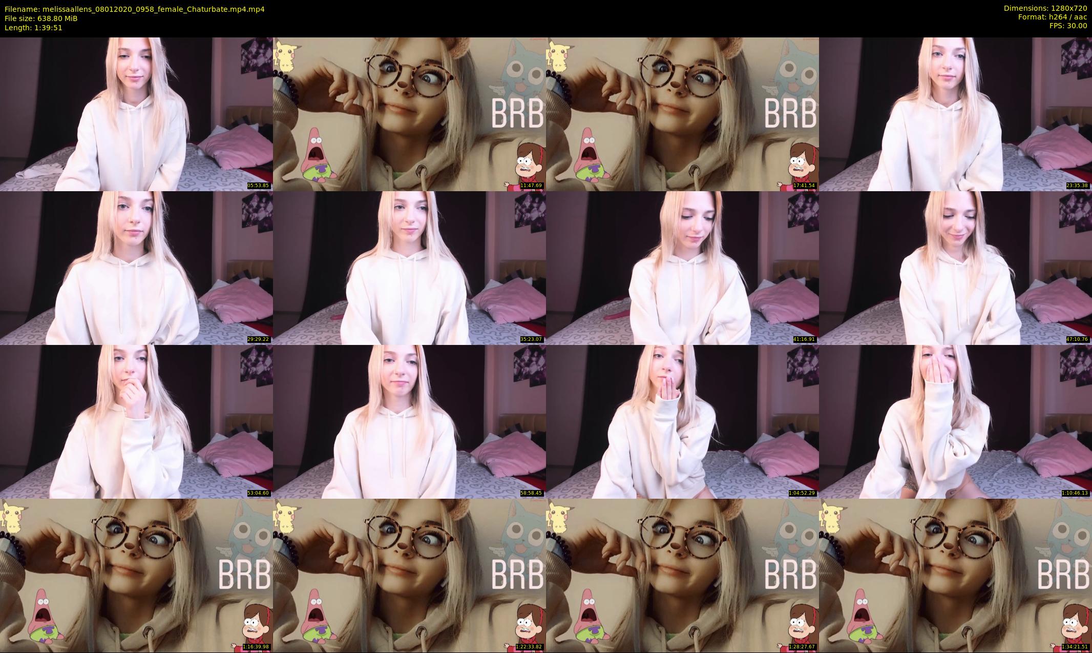 melissaallens — 100 minute Chaturbate female cam show recording, 720p, Jan 8, 2020