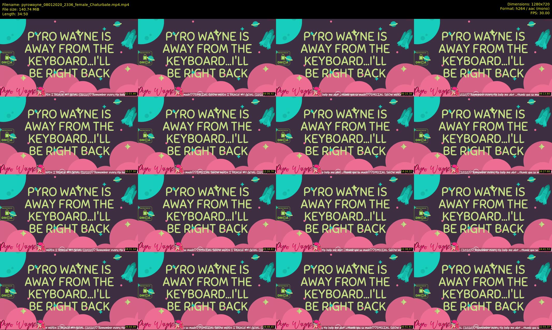 pyrowayne — 35 minute Chaturbate female cam show recording, 720p, Jan 8, 2020