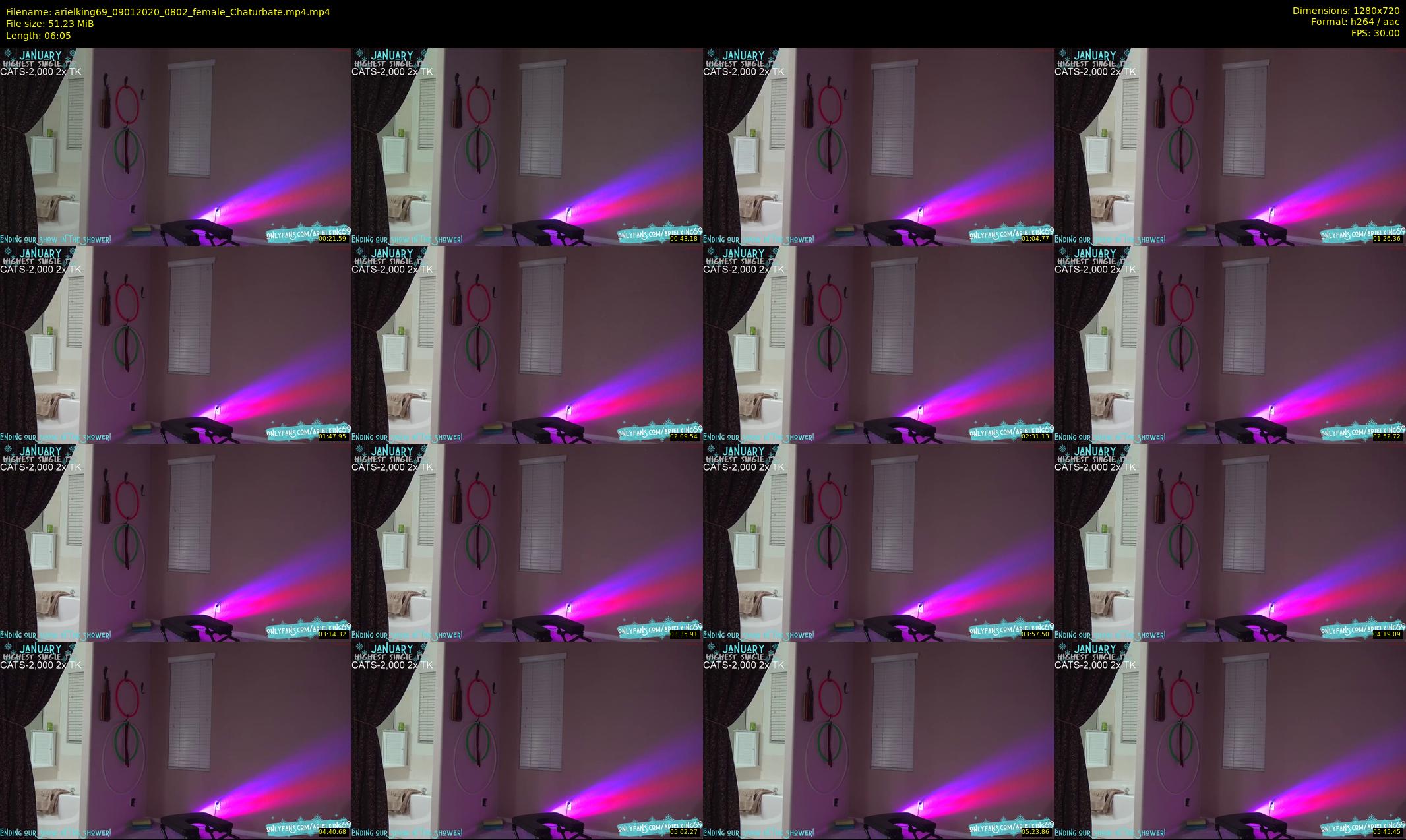 arielking69 — 7 minute Chaturbate female cam show recording, 720p, Jan 9, 2020