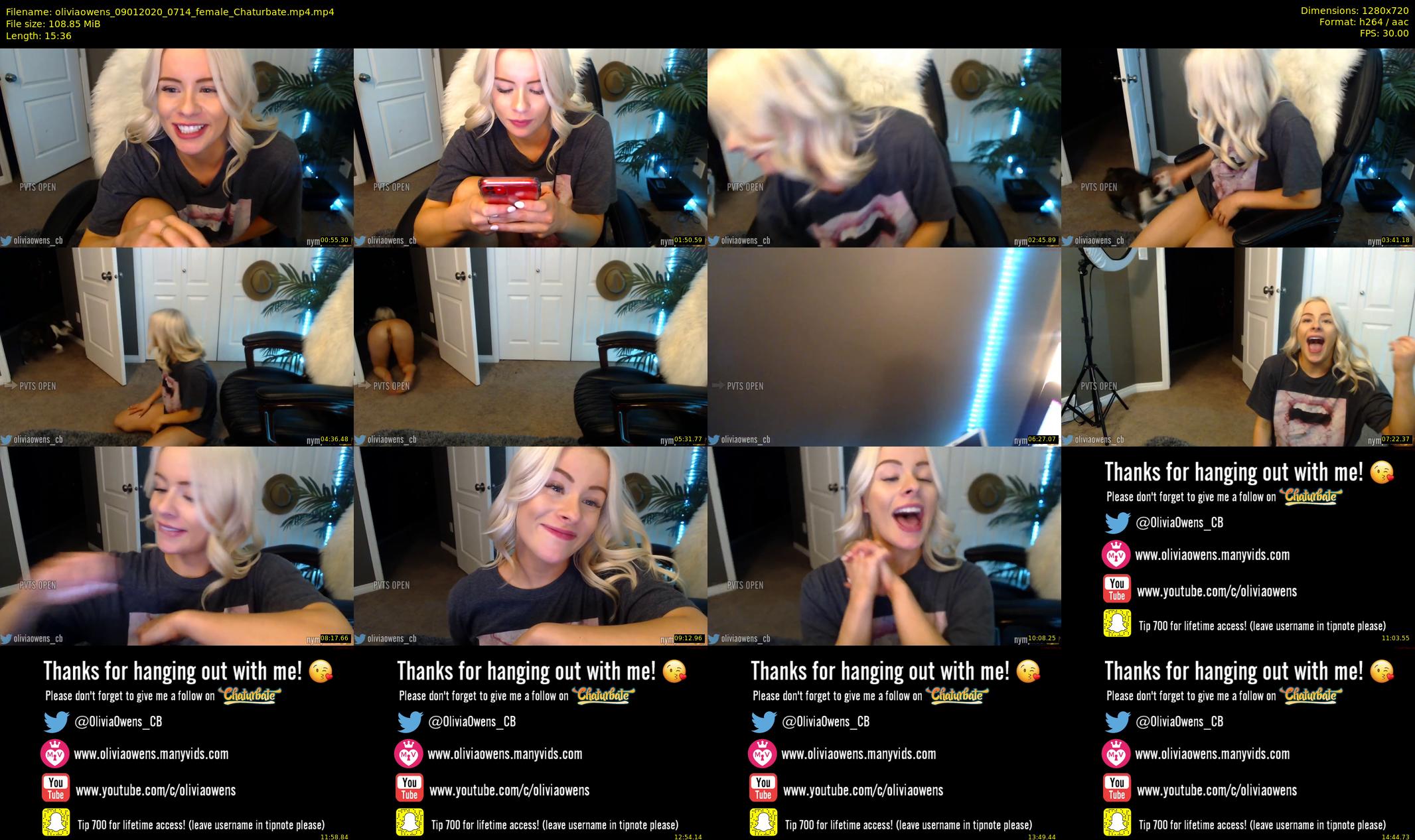 oliviaowens — 16 minute Chaturbate female cam show recording, 720p, Jan 9, 2020