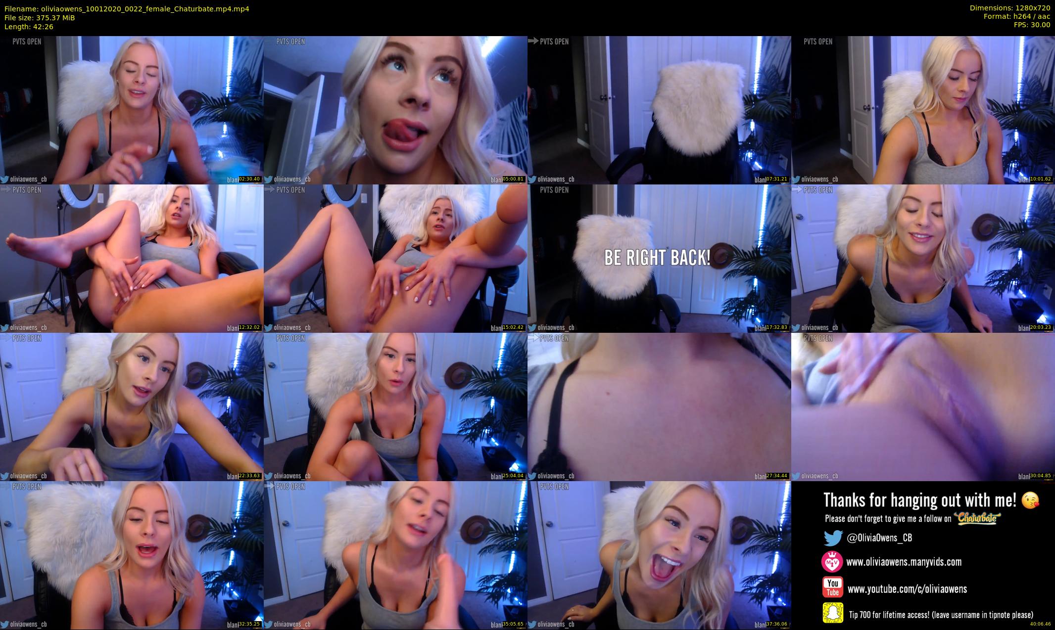 oliviaowens — 43 minute Chaturbate female cam show recording, 720p, Jan 10, 2020