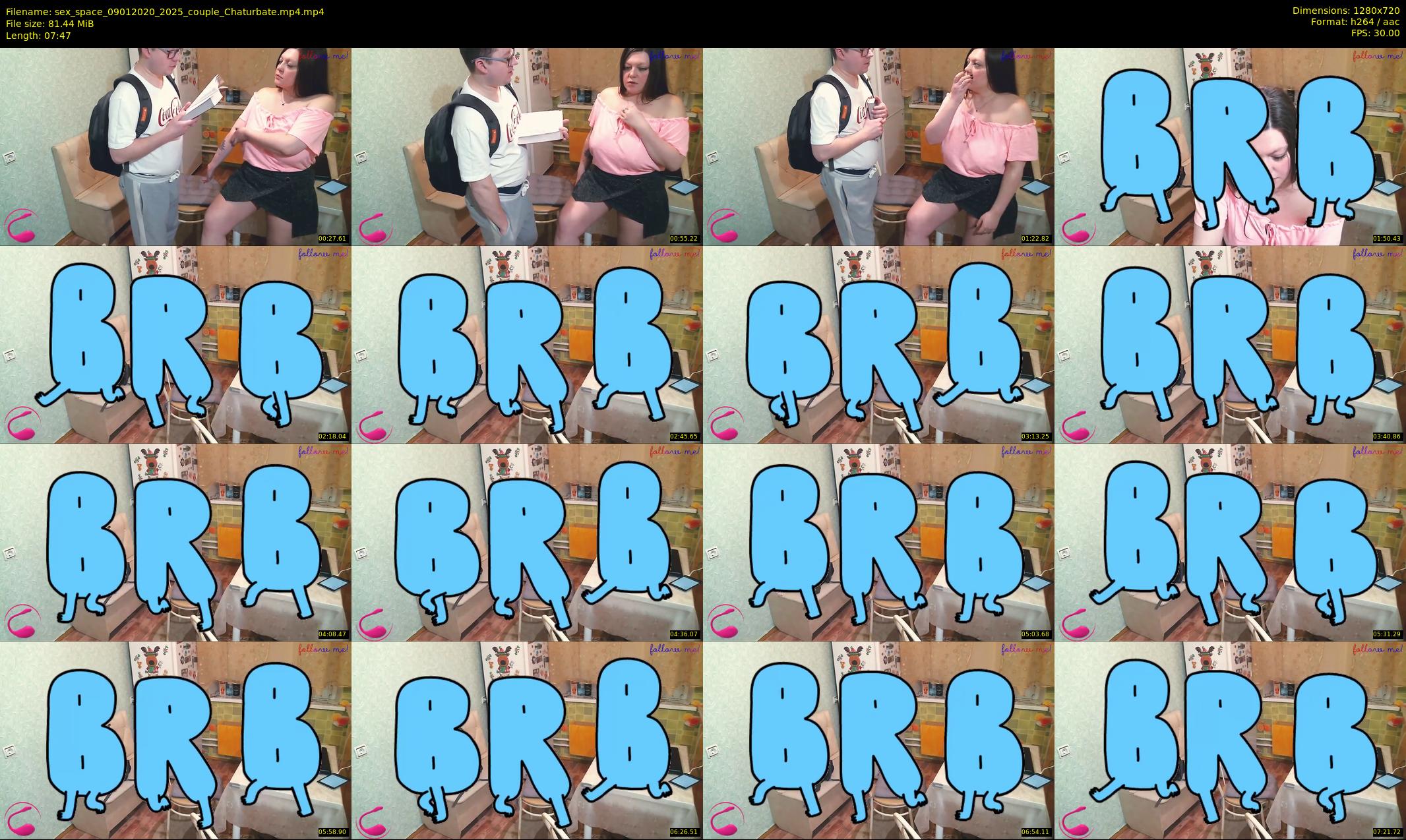 sex_space — 8 minute Chaturbate couple cam show recording, 720p, Jan 9, 2020