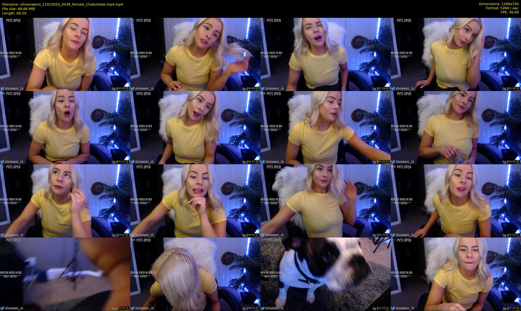 oliviaowens — 9 minute Chaturbate female cam show recording, 720p, Jan 11, 2020