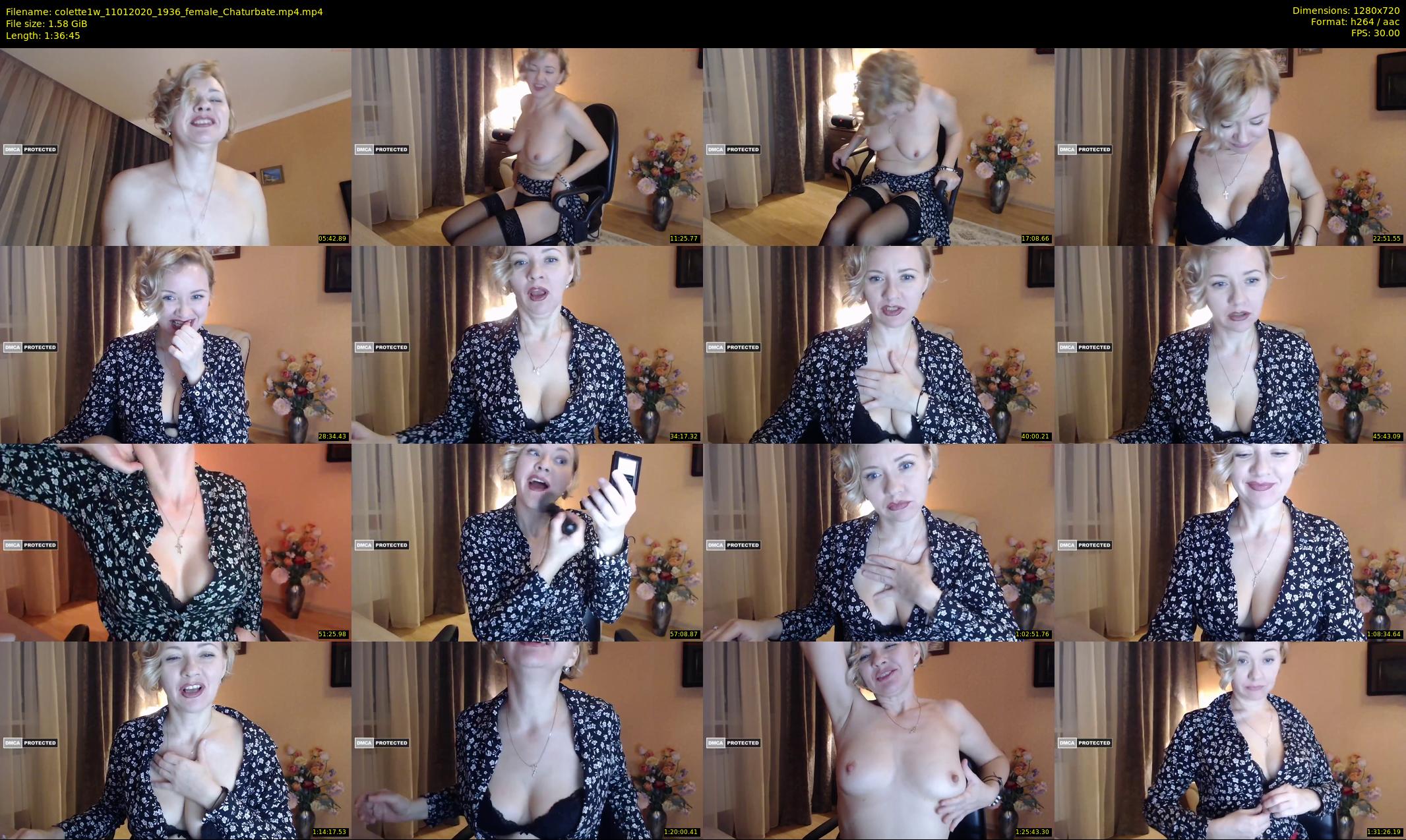 colette1w — 97 minute Chaturbate female cam show recording, 720p, Jan 11, 2020