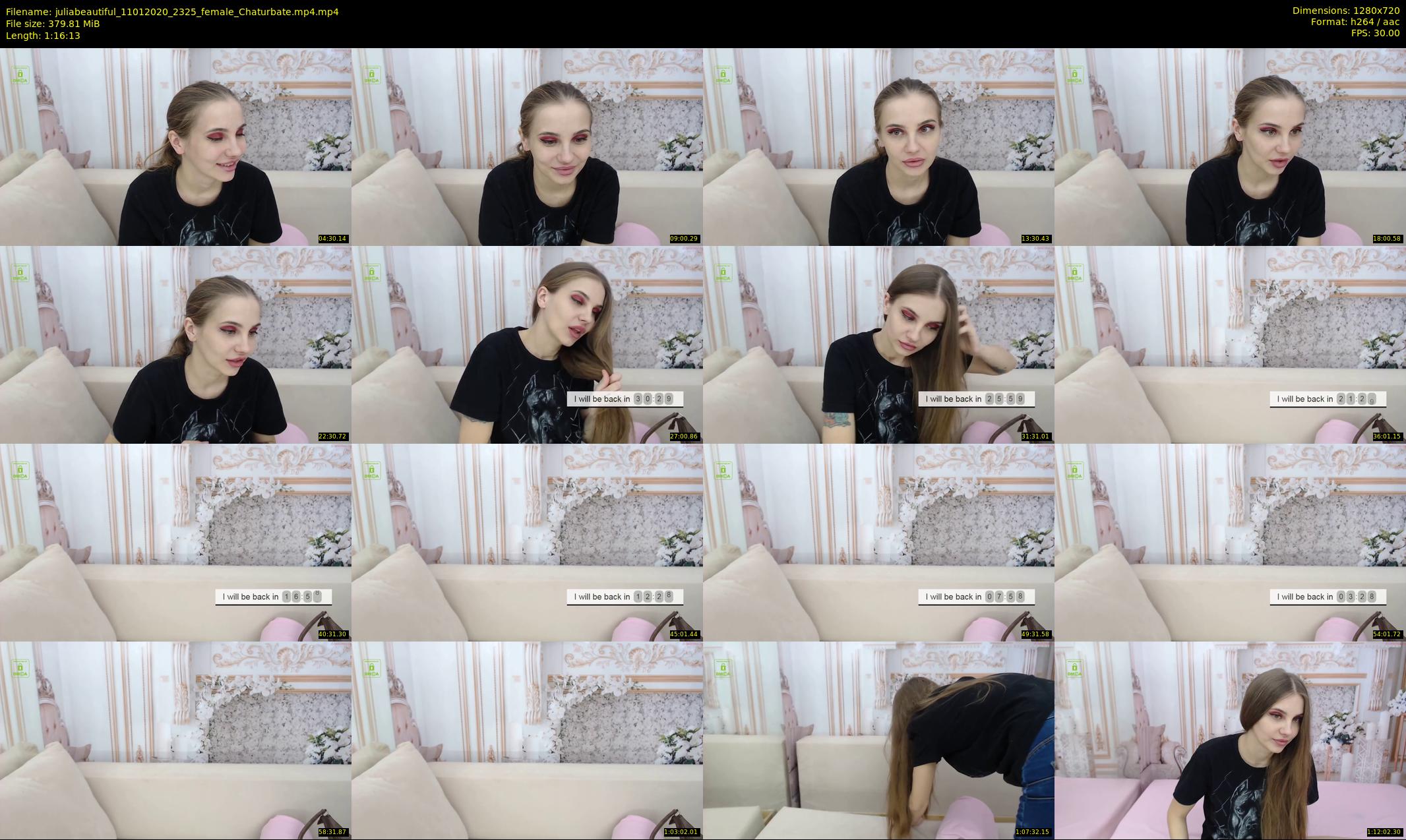 juliabeautiful — 77 minute Chaturbate female cam show recording, 720p, Jan 11, 2020