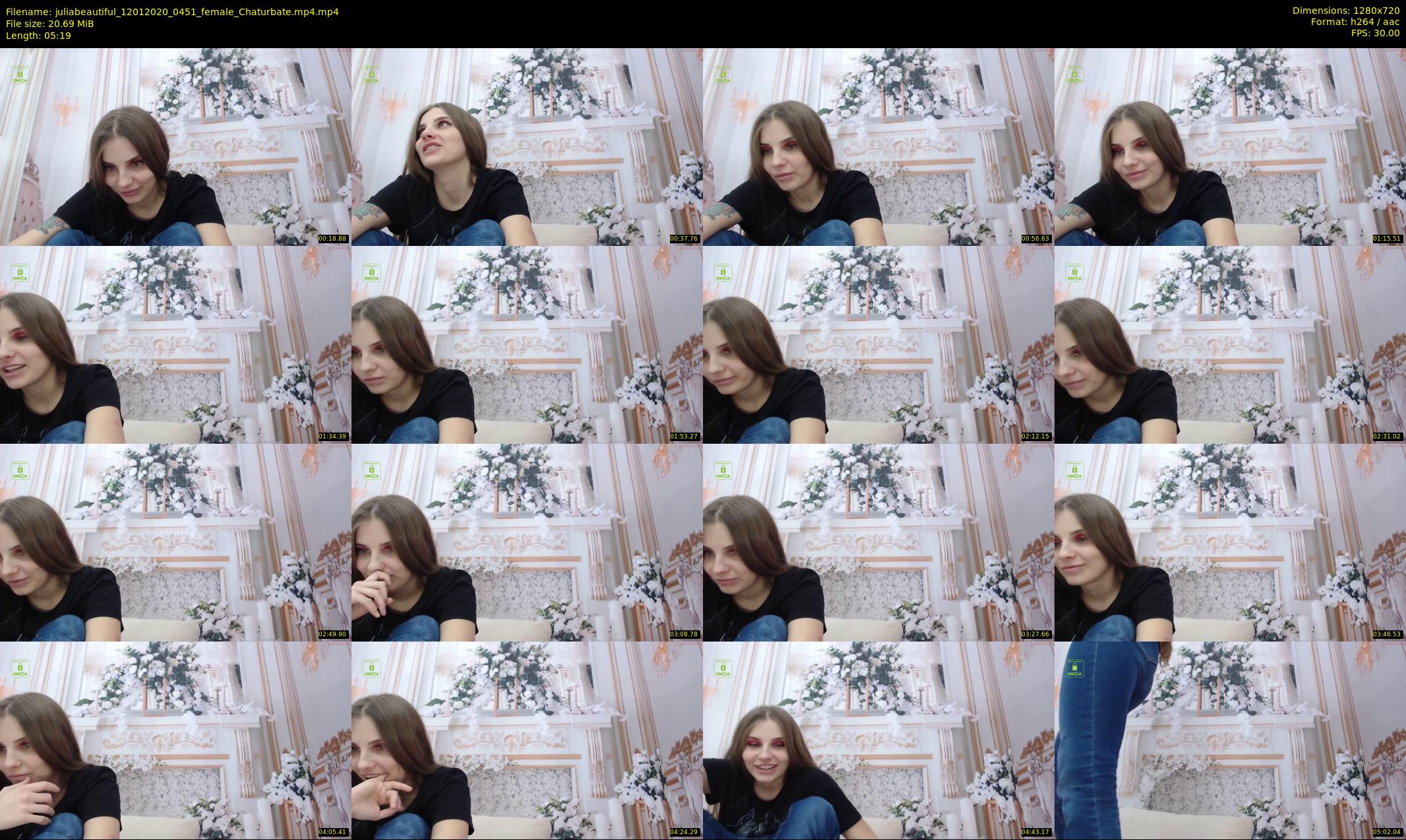 juliabeautiful — 6 minute Chaturbate female cam show recording, 720p, Jan 12, 2020