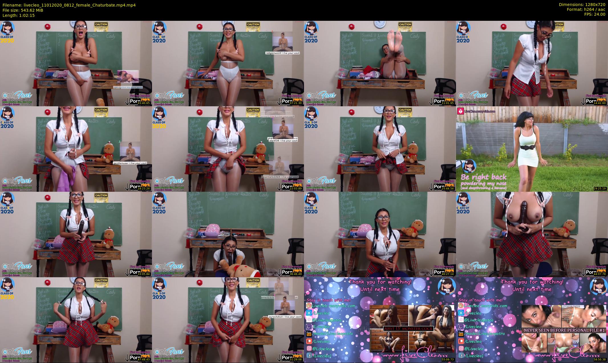 livecleo — 63 minute Chaturbate female cam show recording, 720p, Jan 11, 2020