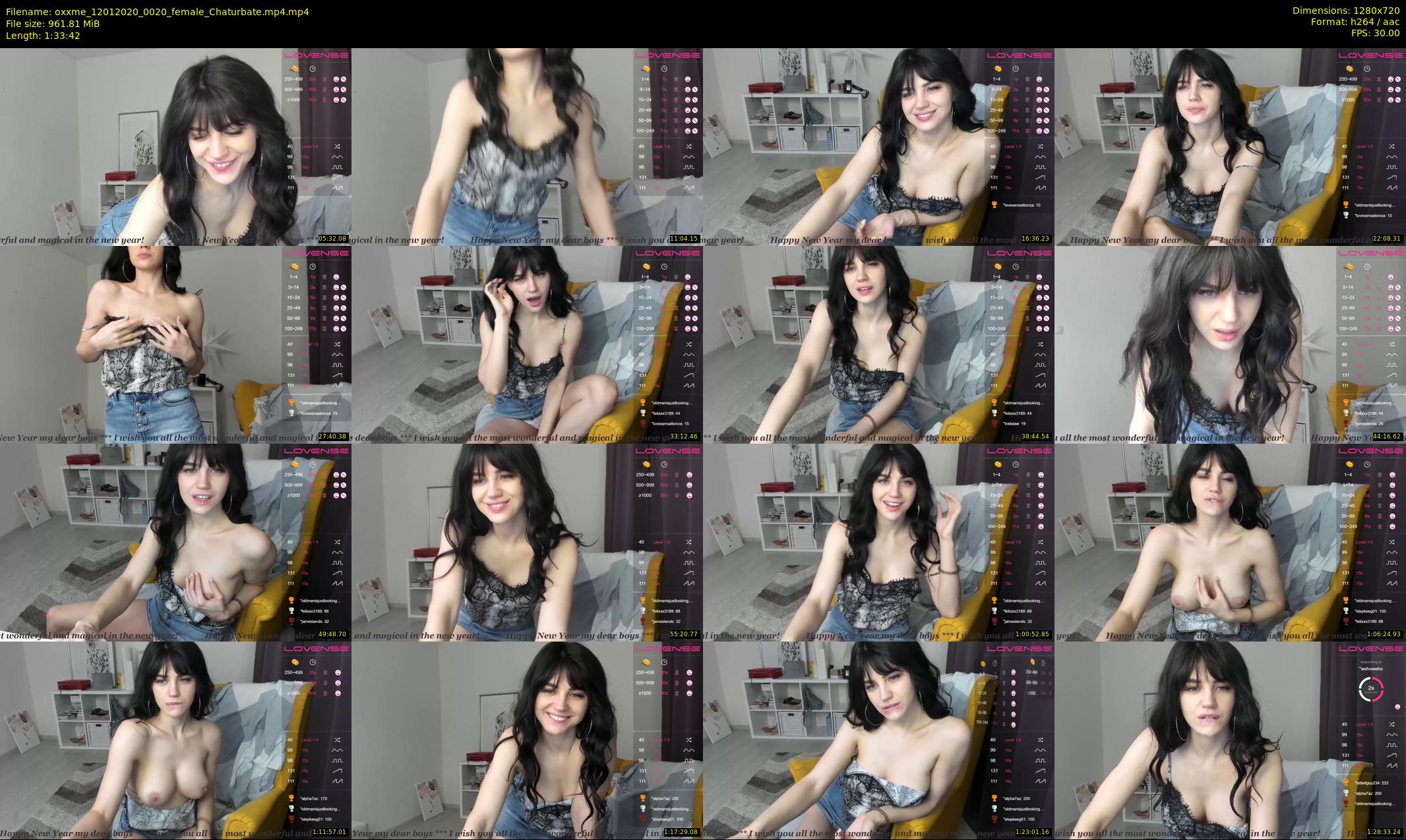 oxxme — 94 minute Chaturbate female cam show recording, 720p, Jan 12, 2020